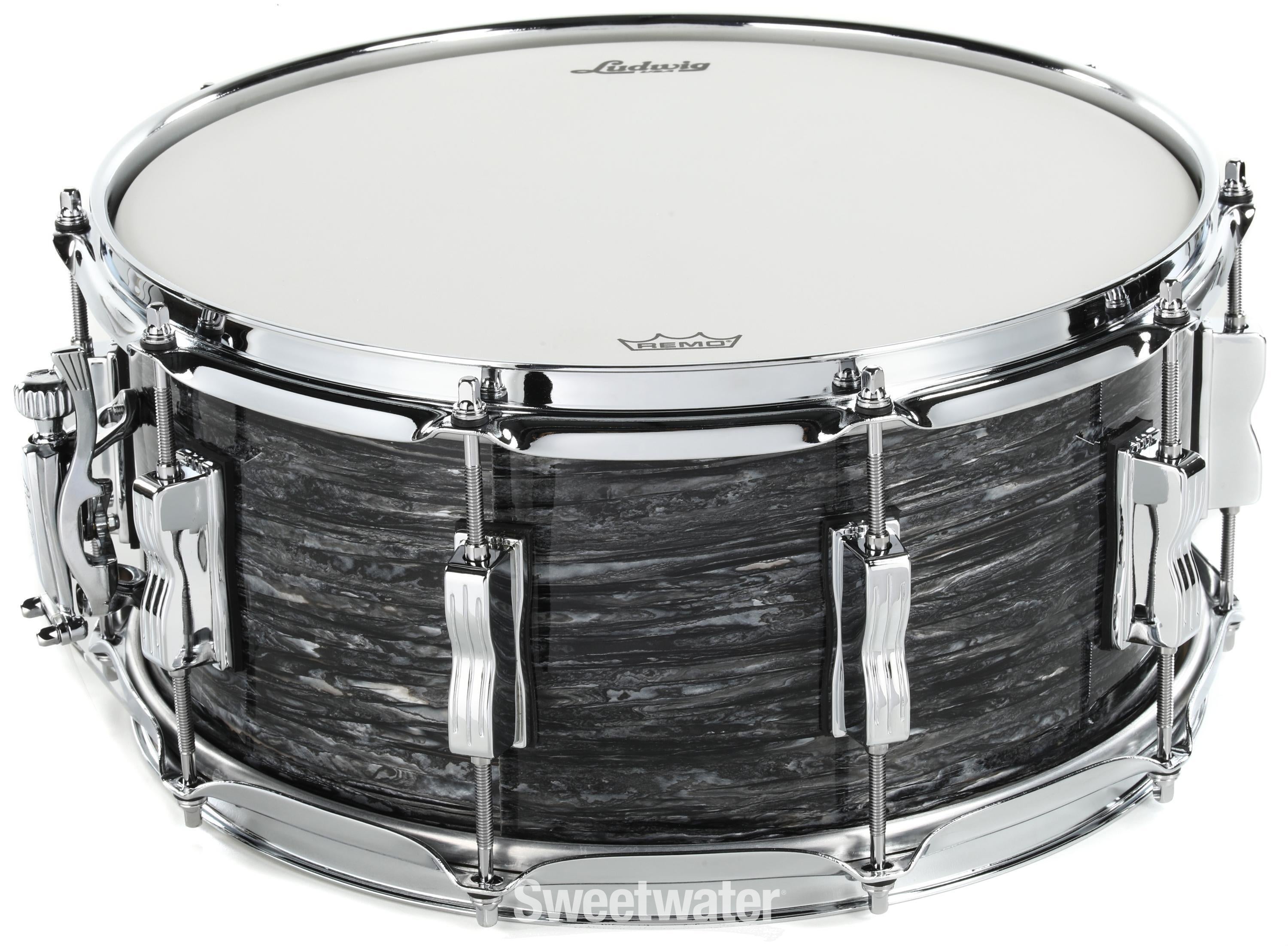 Ludwig Classic Maple Snare Drum - 6.5-inch x 14-inch - Vintage Black Oyster