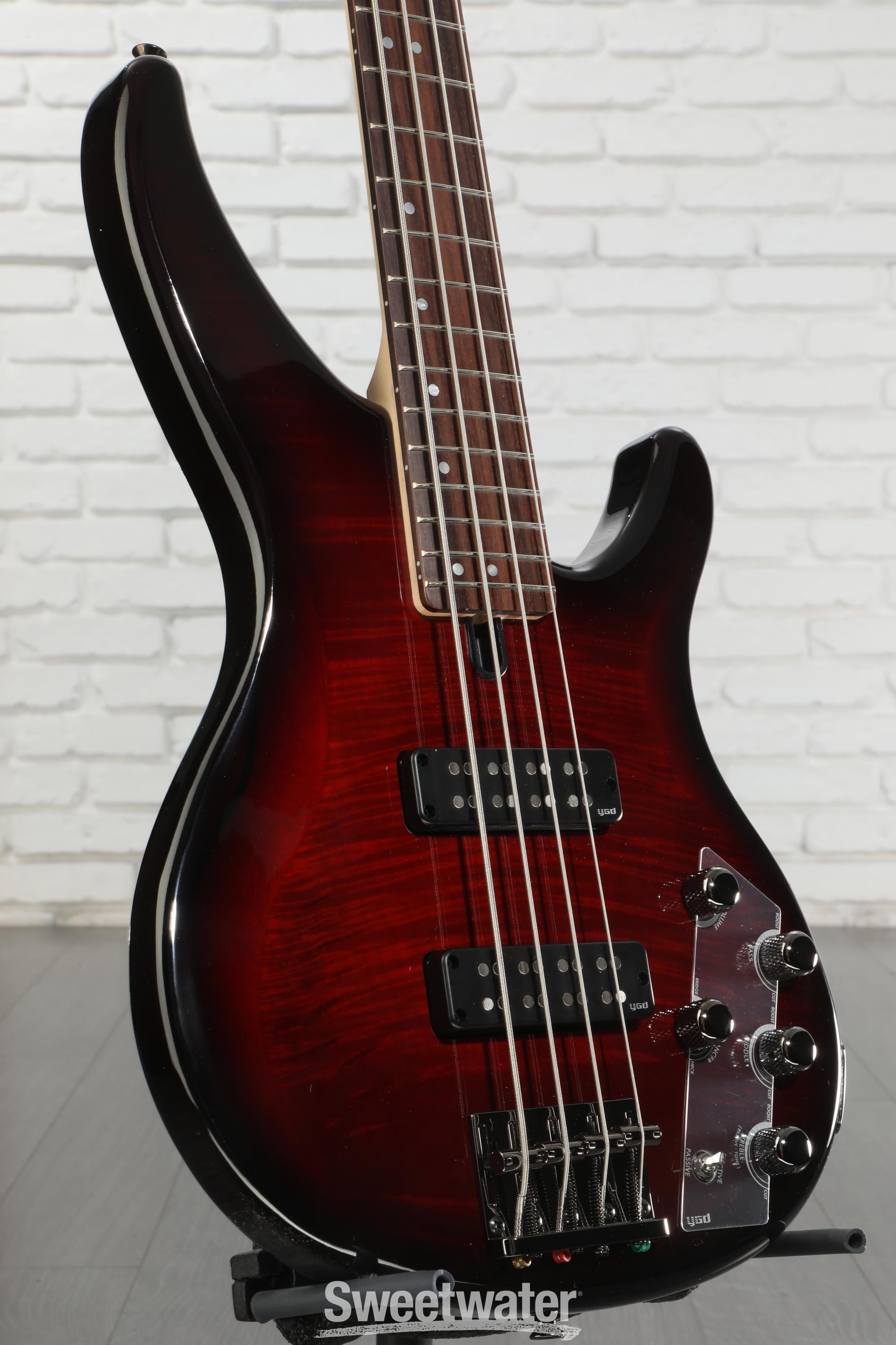 Yamaha TRBX604FM 4-string Bass Guitar - Dark Red Burst | Sweetwater