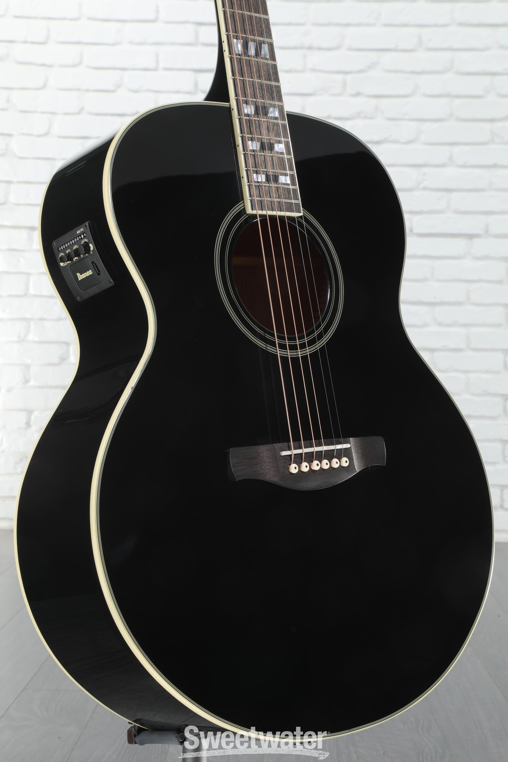 Photo of Ibanez AJ70M1E Artwood Jumbo Acoustic-electric Guitar - Black High Gloss