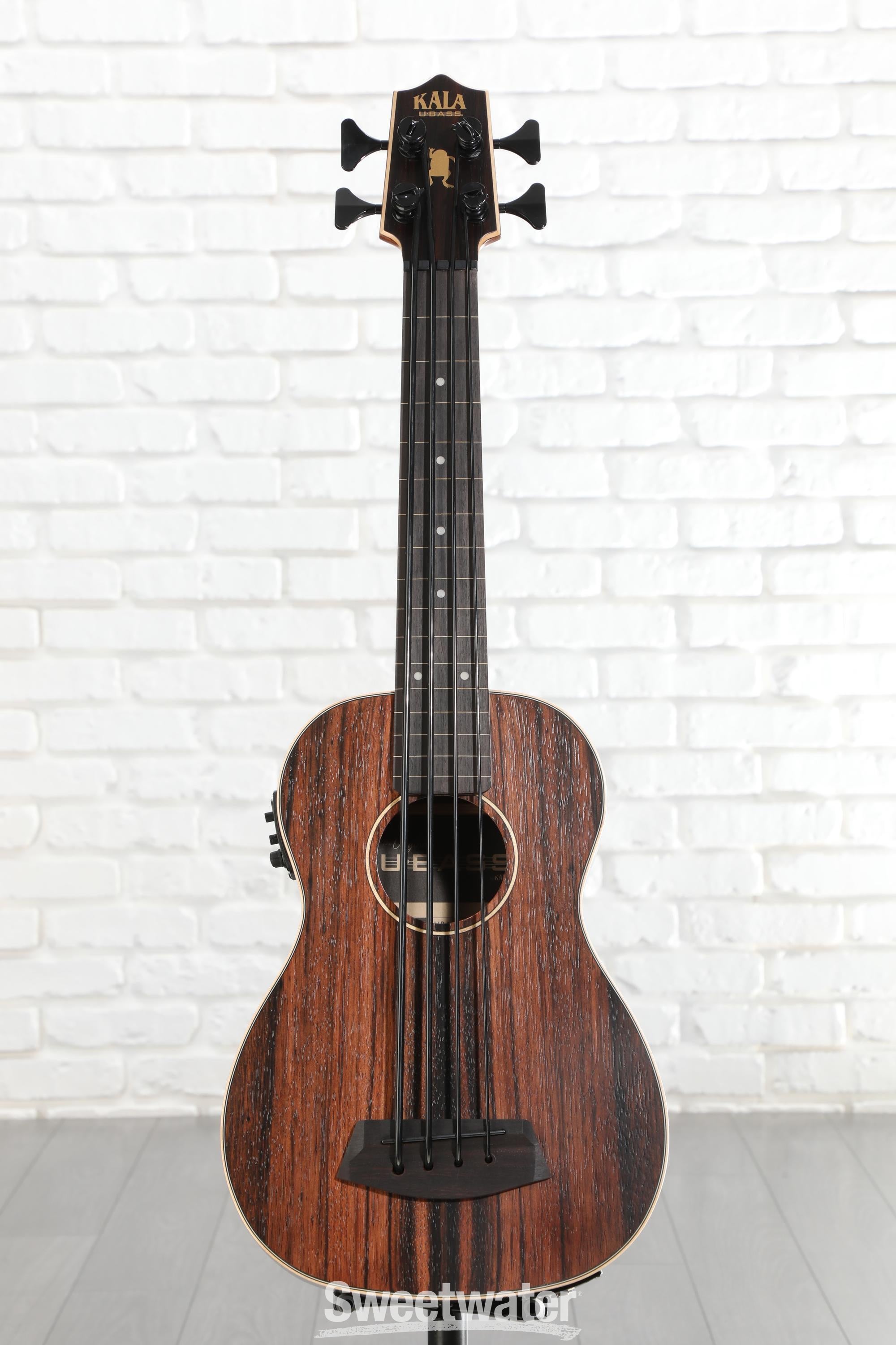 Kala U-Bass Fretless Acoustic-Electric Bass Ukulele - Striped