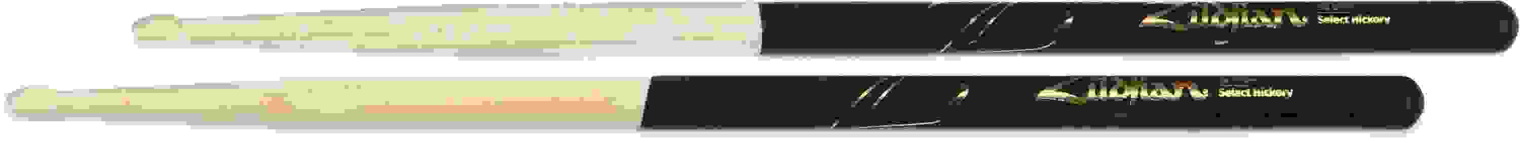 Zildjian Hickory Dip Series Drumsticks - 5B - Wood Tip - Black