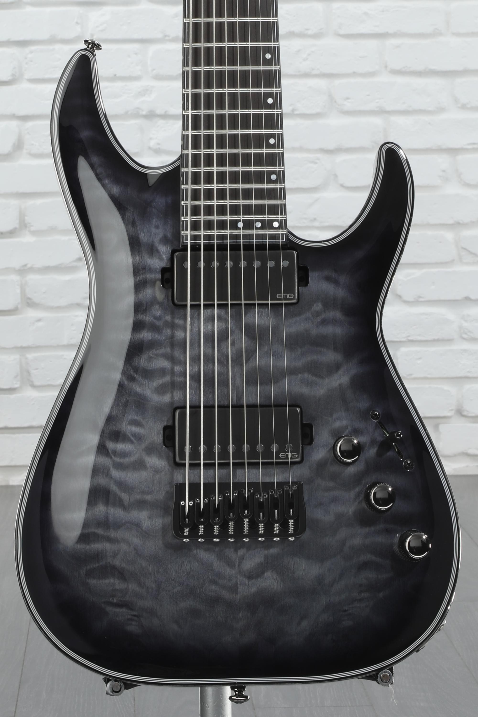 Schecter Hellraiser Hybrid C-8 Electric Guitar - Trans Black