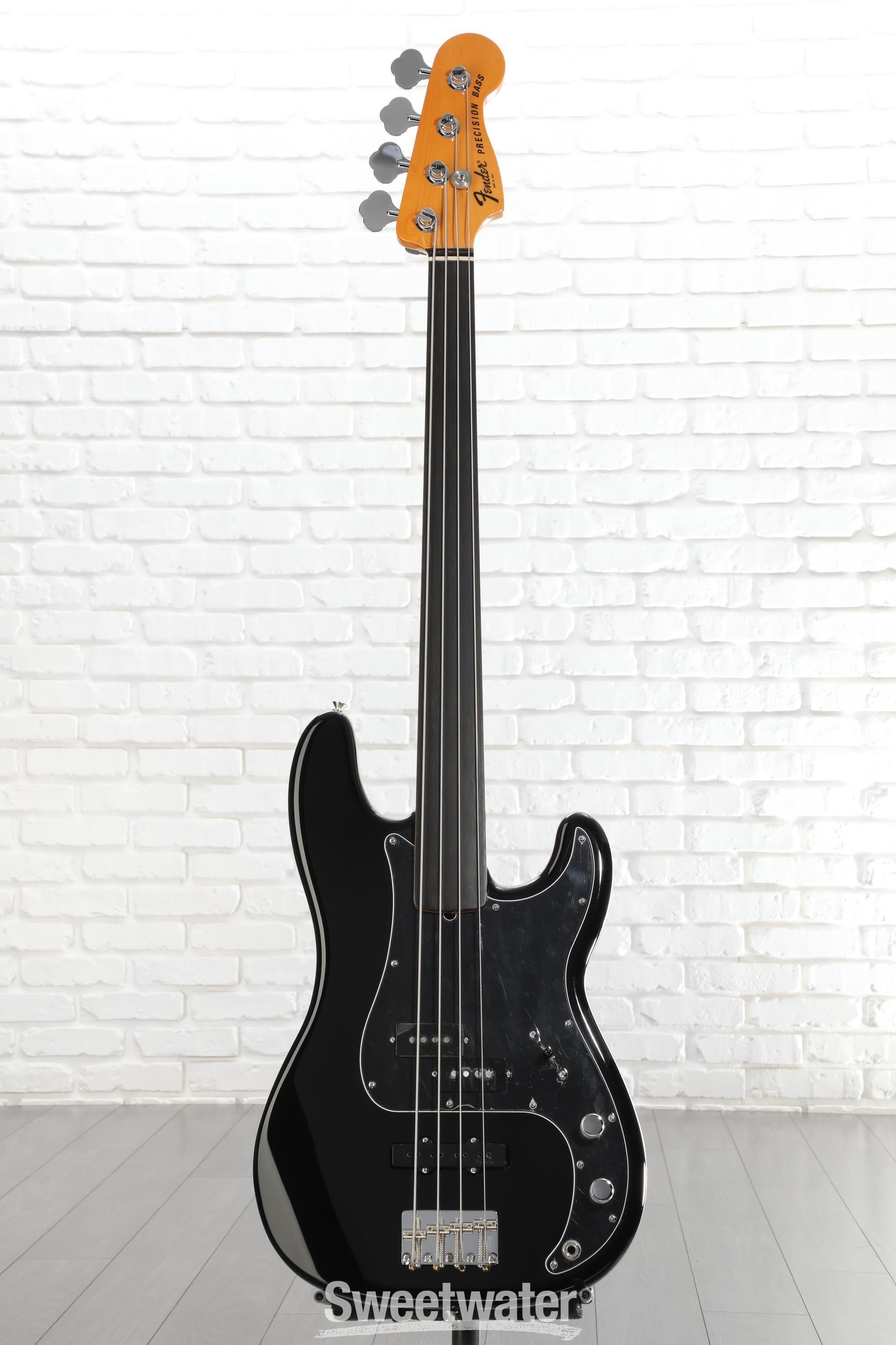 Fender Tony Franklin Fretless Precision Bass - Black | Sweetwater
