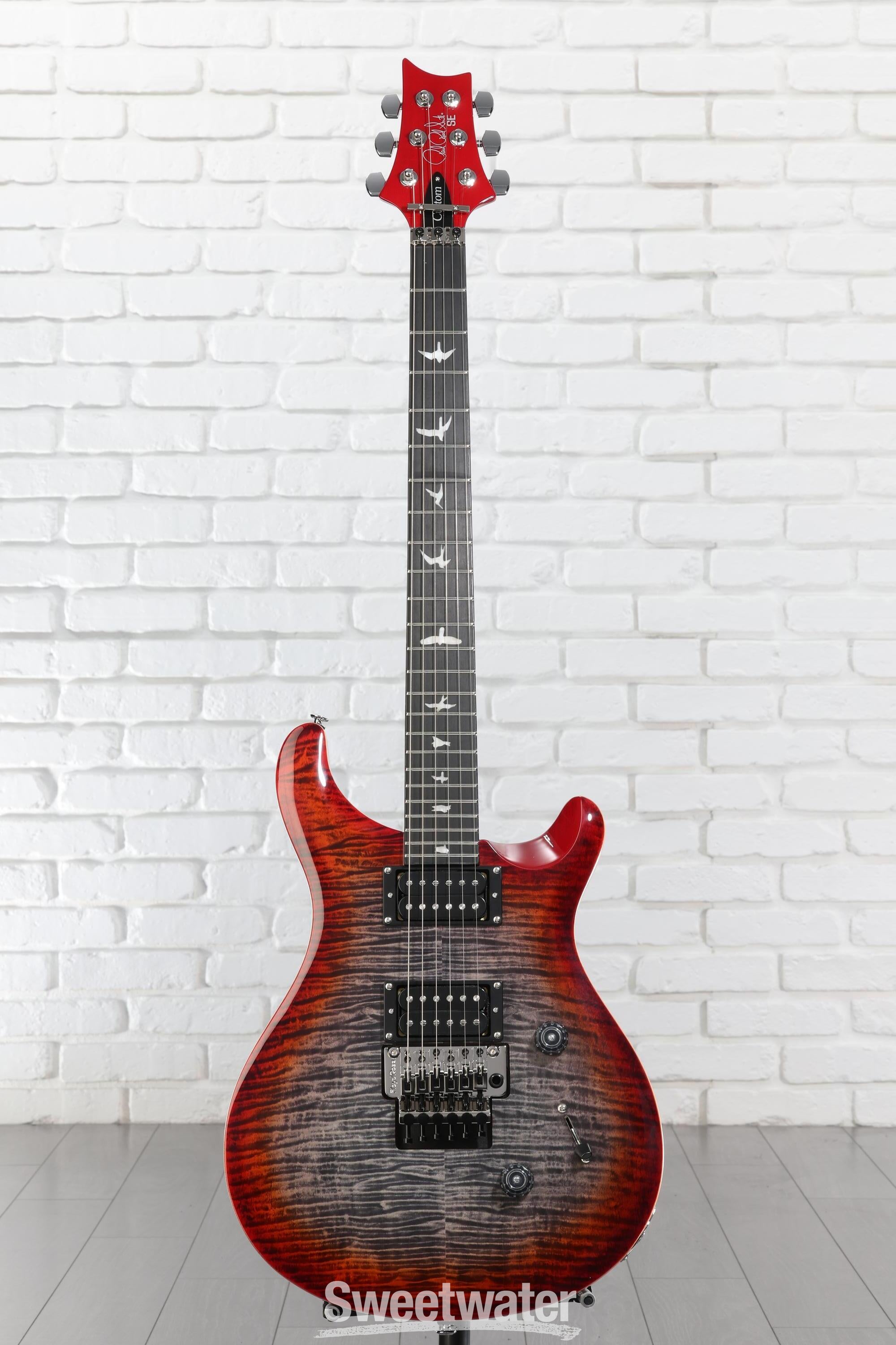 PRS SE Custom 24 Floyd Electric Guitar - Charcoal Cherry Burst