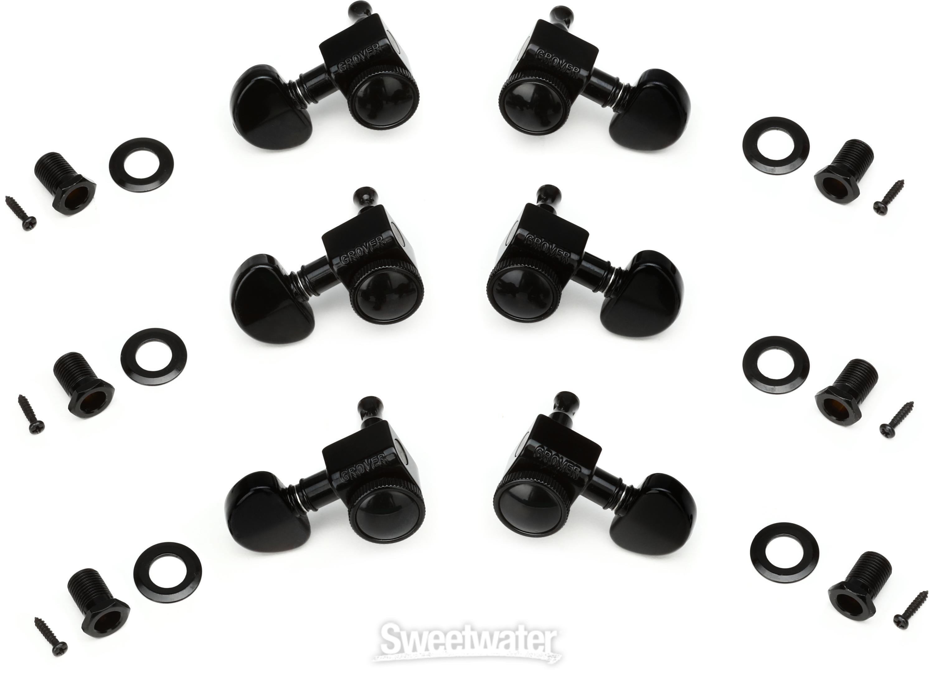 Grover 502BC Roto-Grip Locking Rotomatic Tuners - 3+3 Black Chrome |  Sweetwater