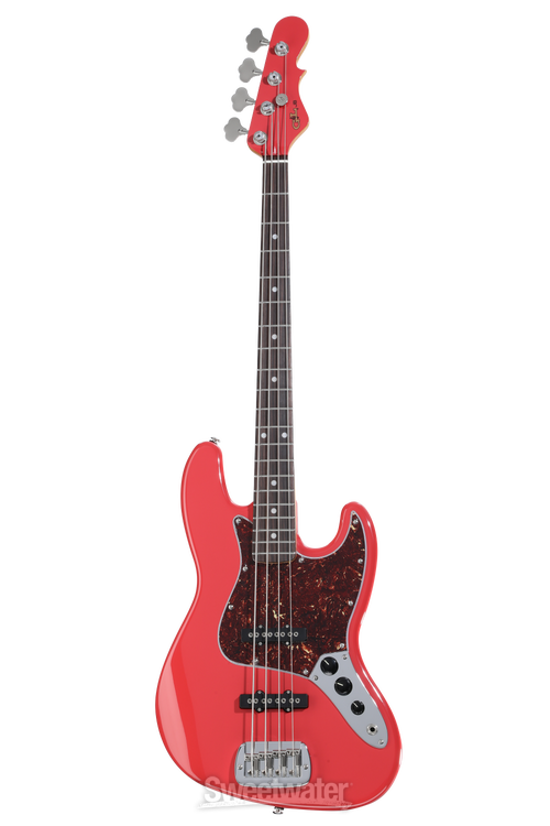G&L Fullerton Deluxe JB MFD Electric Bass - Fiesta Red, Sweetwater