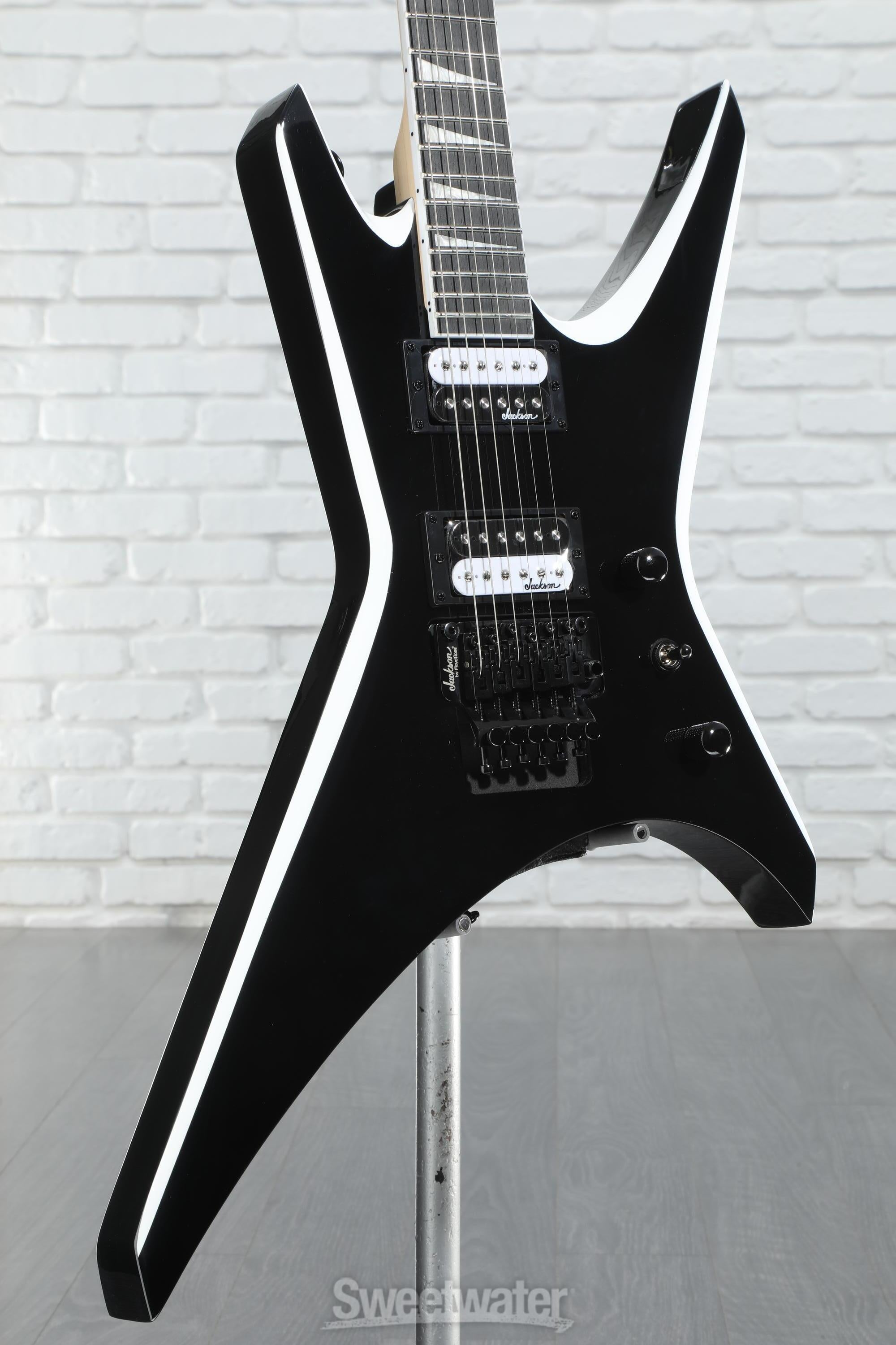Jackson JS32 Warrior - Black with White Bevels | Sweetwater Jackson JS32 Warrior - Black with White Bevels | Sweetwater