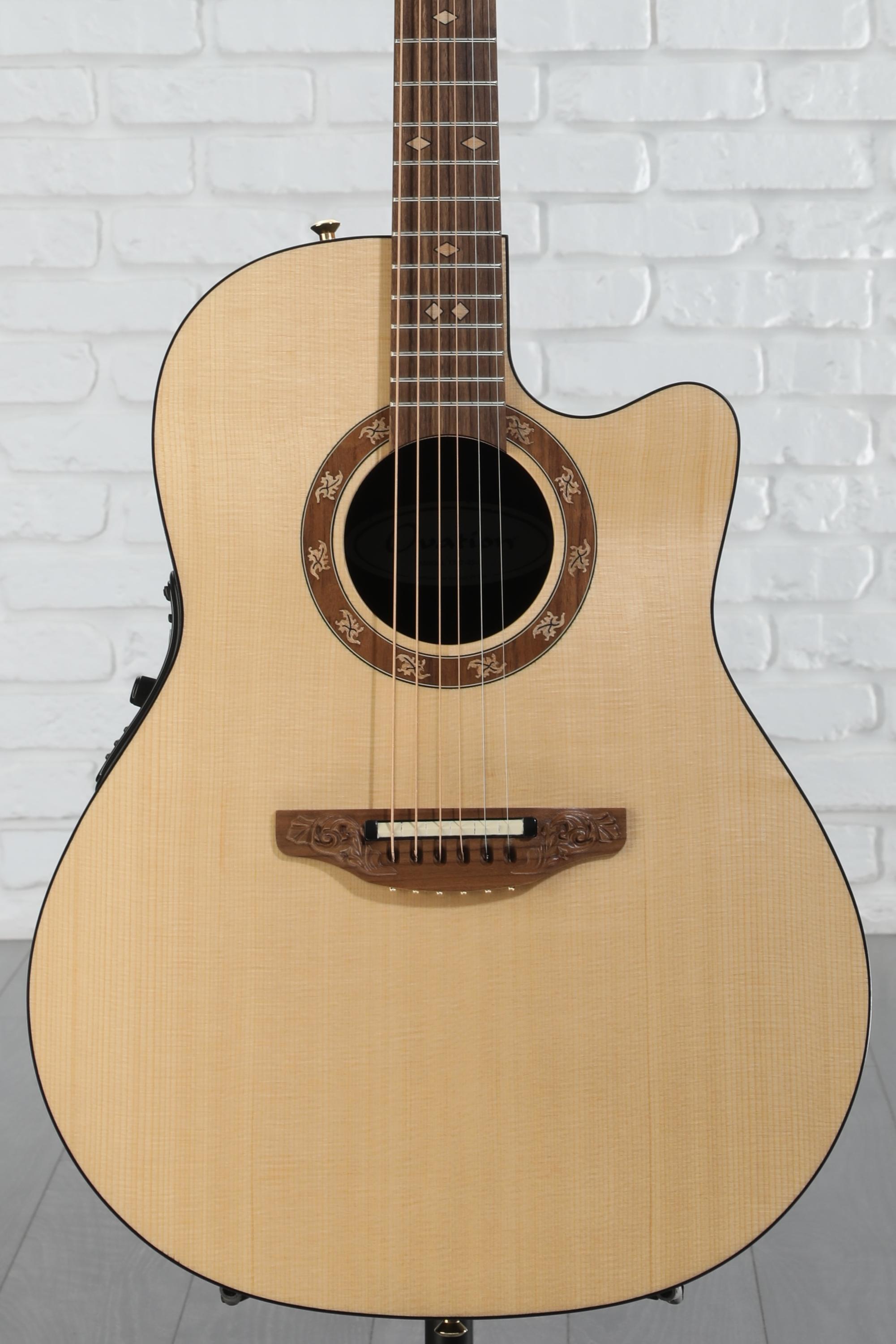 Ovation USA Legend Deep Cutaway E-Acoustic Guitar - Natural