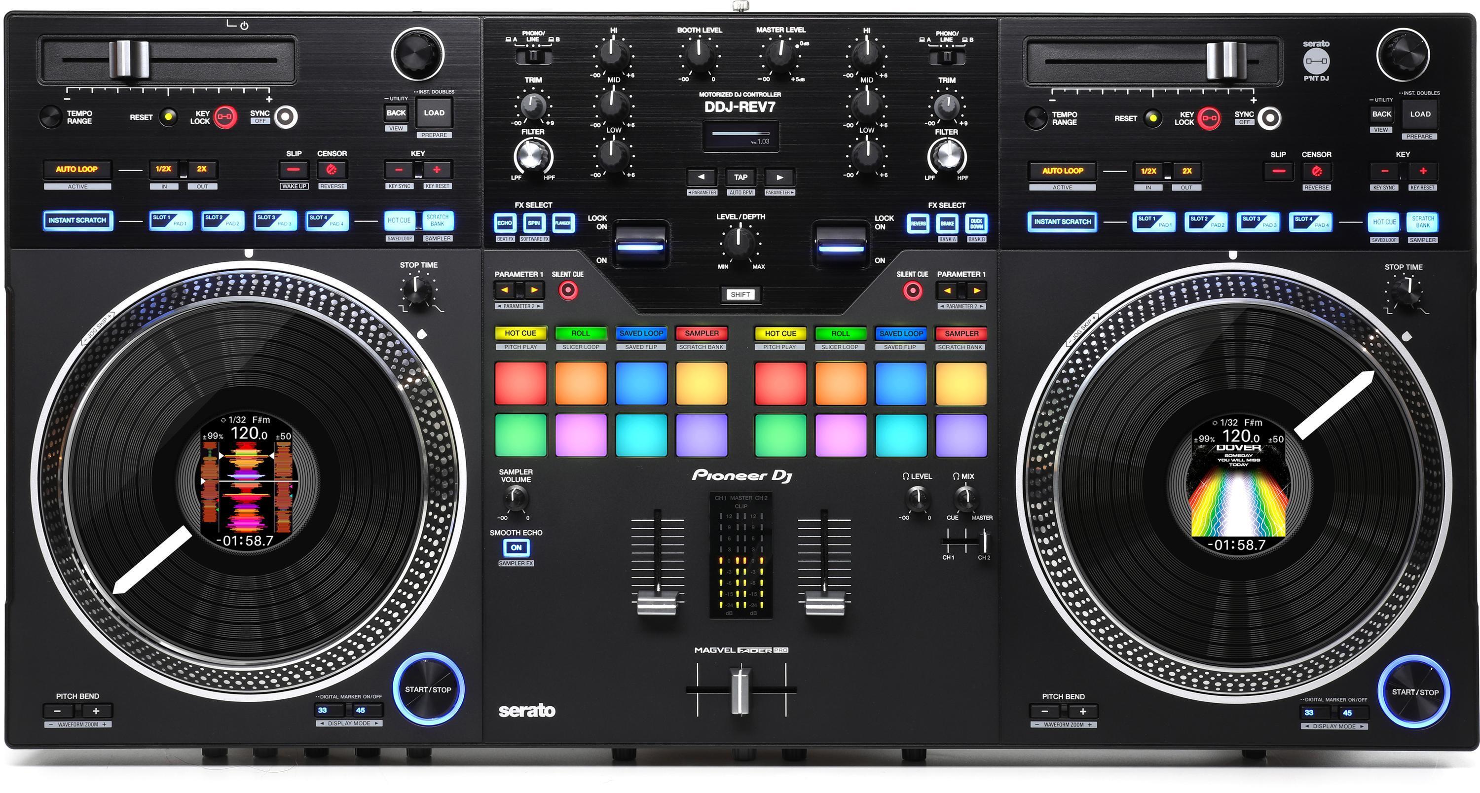 Pioneer DJ DDJ-REV7 2-deck Serato DJ Controller with Odyssey Carry Case