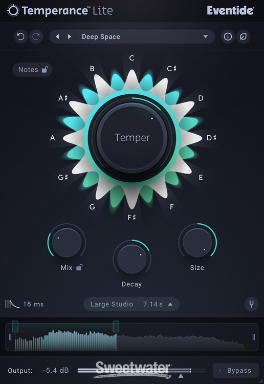 Eventide Temperance Lite Modal Reverb Plug-in | Sweetwater