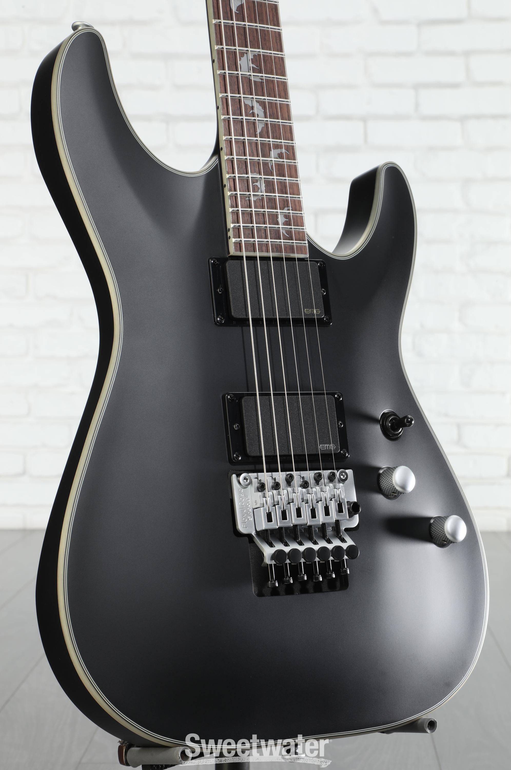 ギター SCHECTER DAMIEN PLATINUM-6FR Schecter Damien Platinum 6 FR - Satin Black, Lefty | Sweetwater