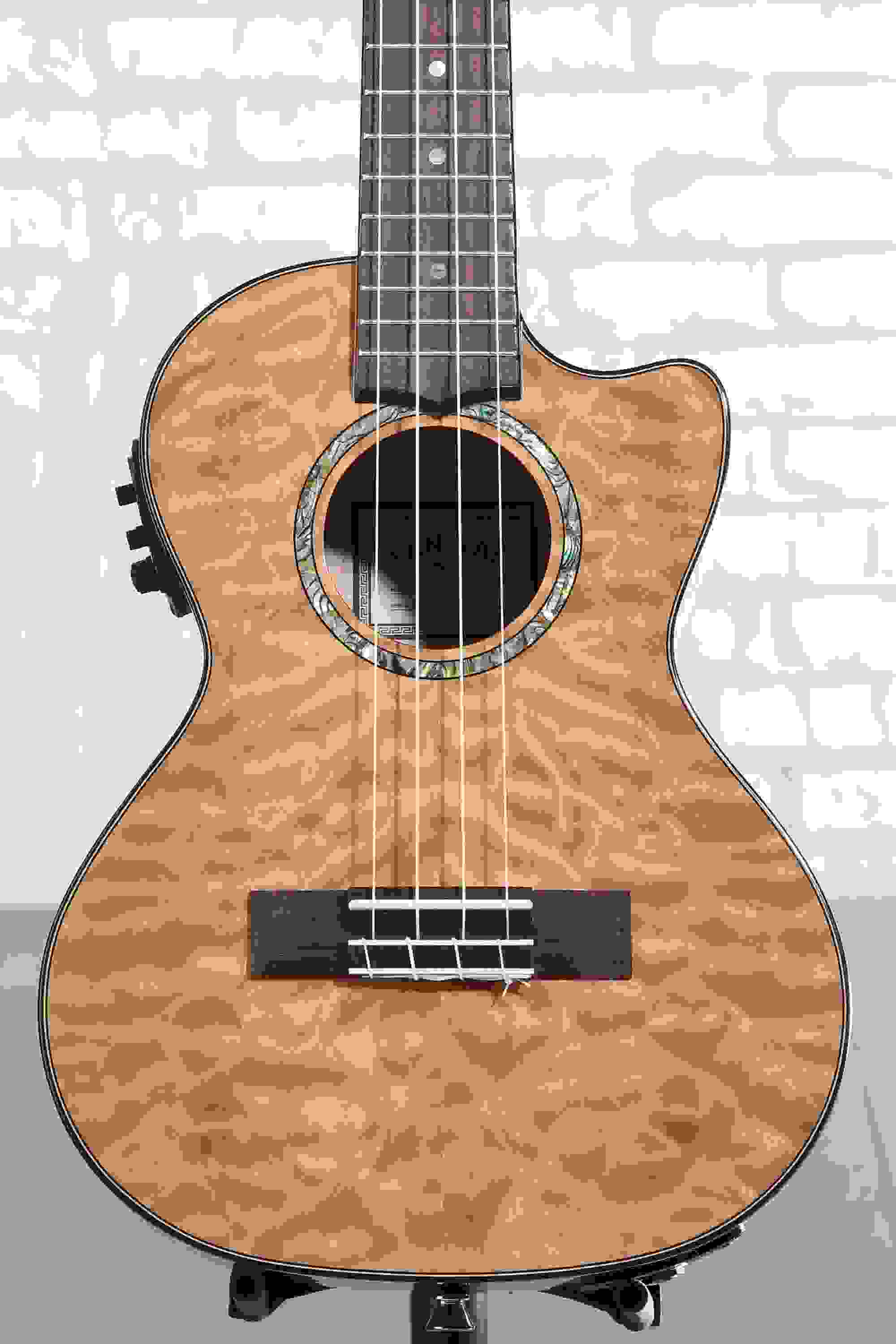 Lanikai QM-NACET Tenor Ukulele with Cutaway & Electronics - Natural Stain