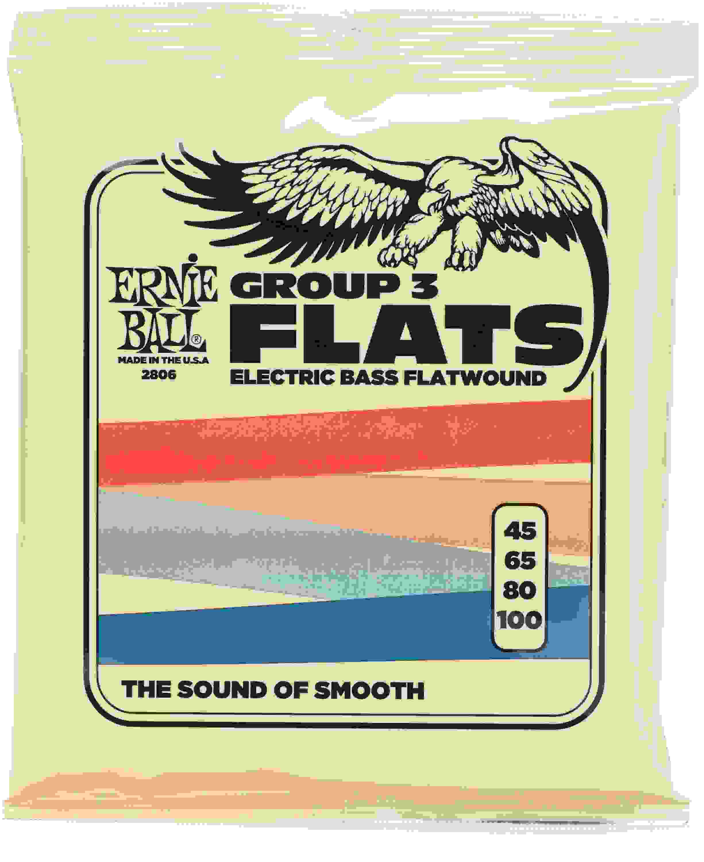 Ernie Ball EB2806 Flatwound Group III Electric Bass Strings - .045-.100