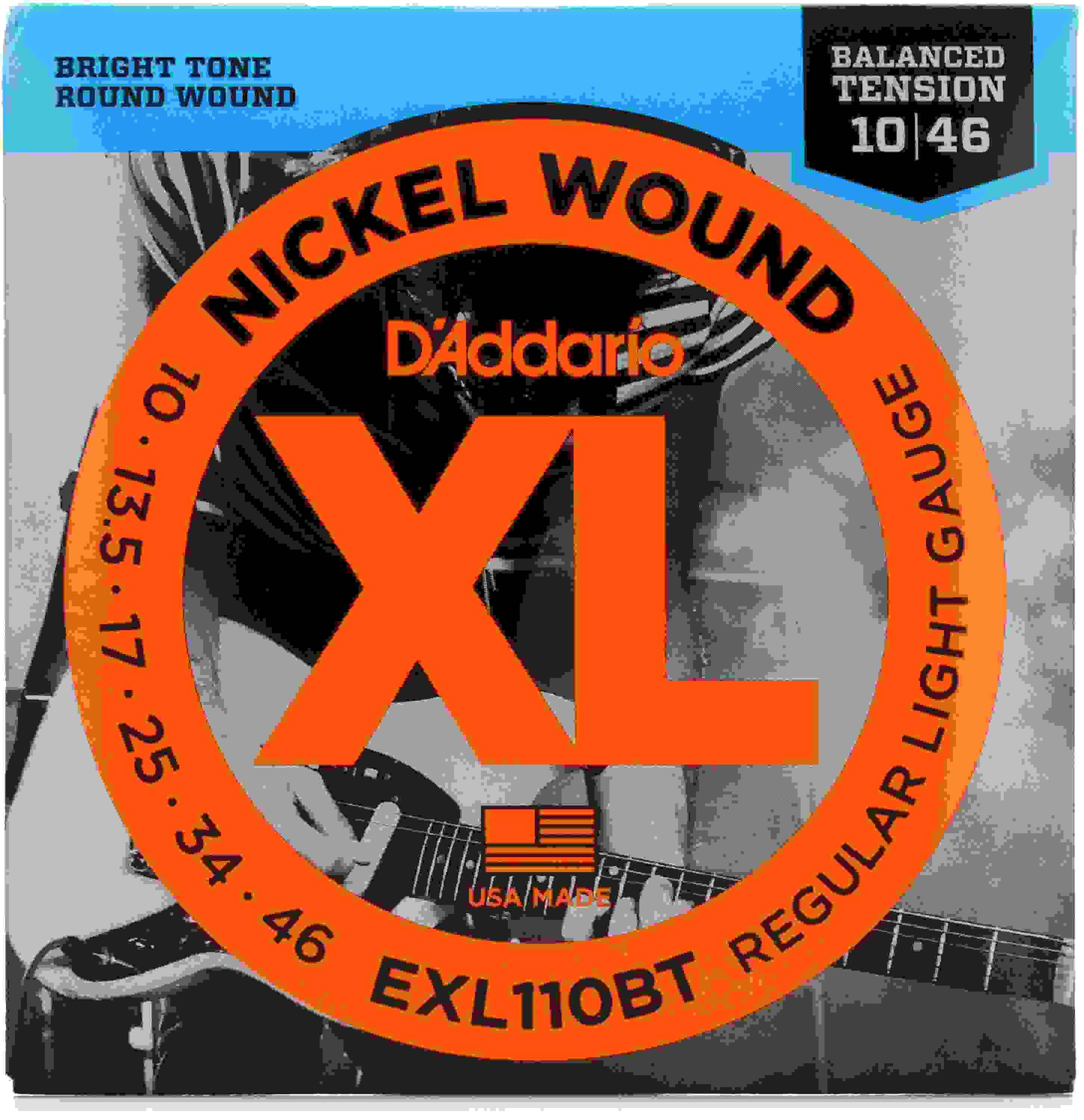 D'Addario EXL110BT XL Nickel Wound Electric Guitar Strings - .010-.046 Balanced Tension Regular Light
