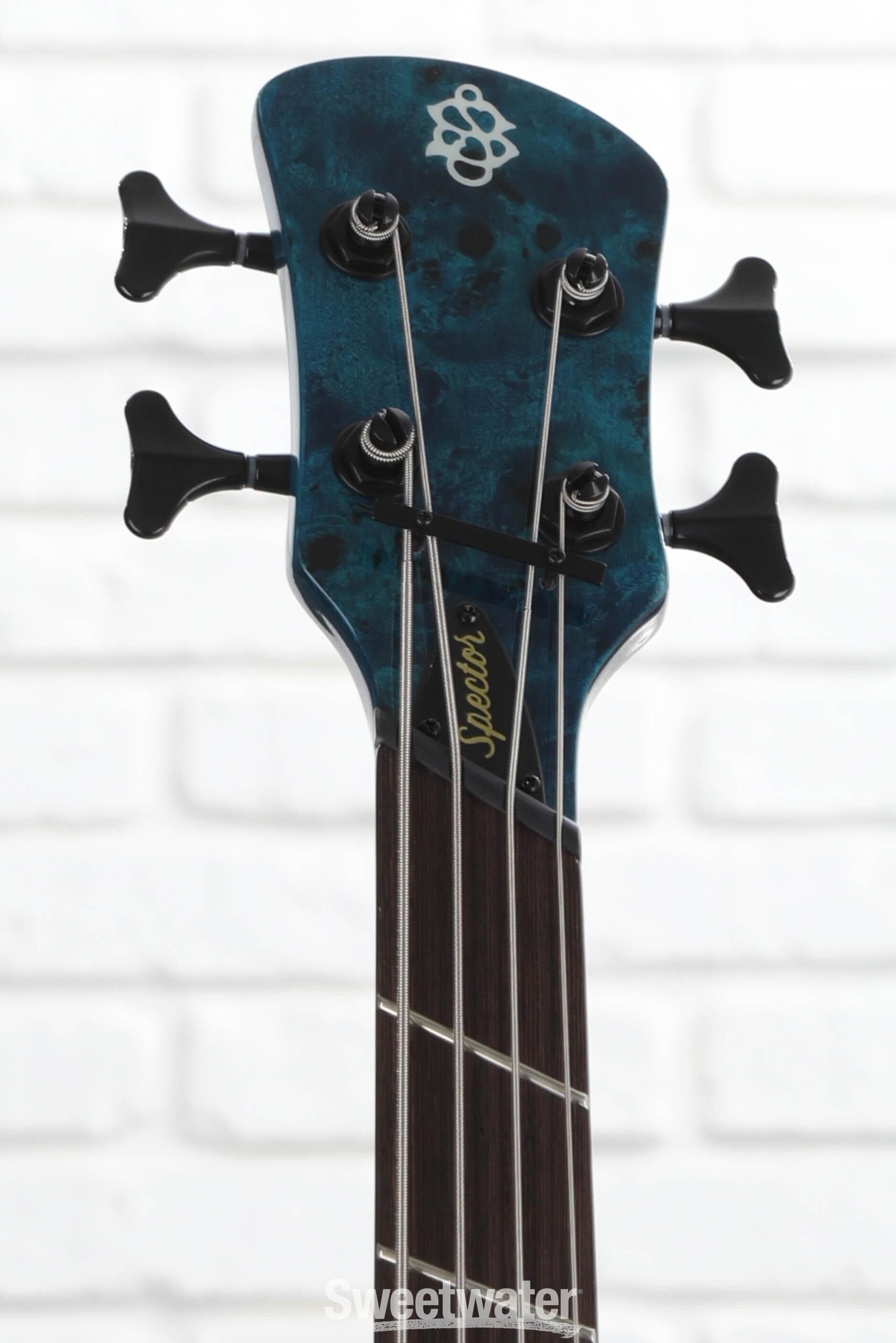 Spector NS Dimension 4 Bass Guitar - Black and Blue Gloss