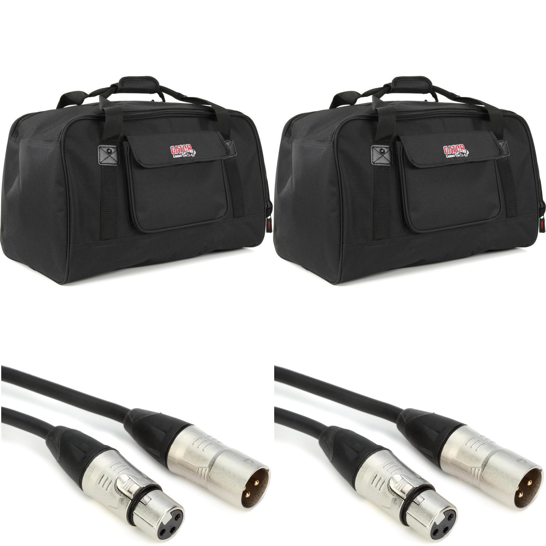 Photo of Gator GPA-TOTE10 Heavy-duty 10" Speaker Tote Bag Pair with XLR Cables