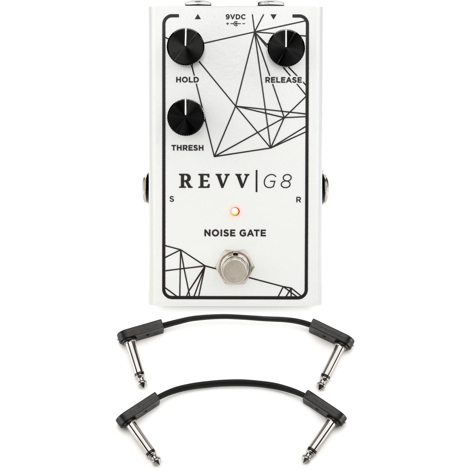 Revv G8 Noise Gate Pedal with Power Supply and Instrument Cable