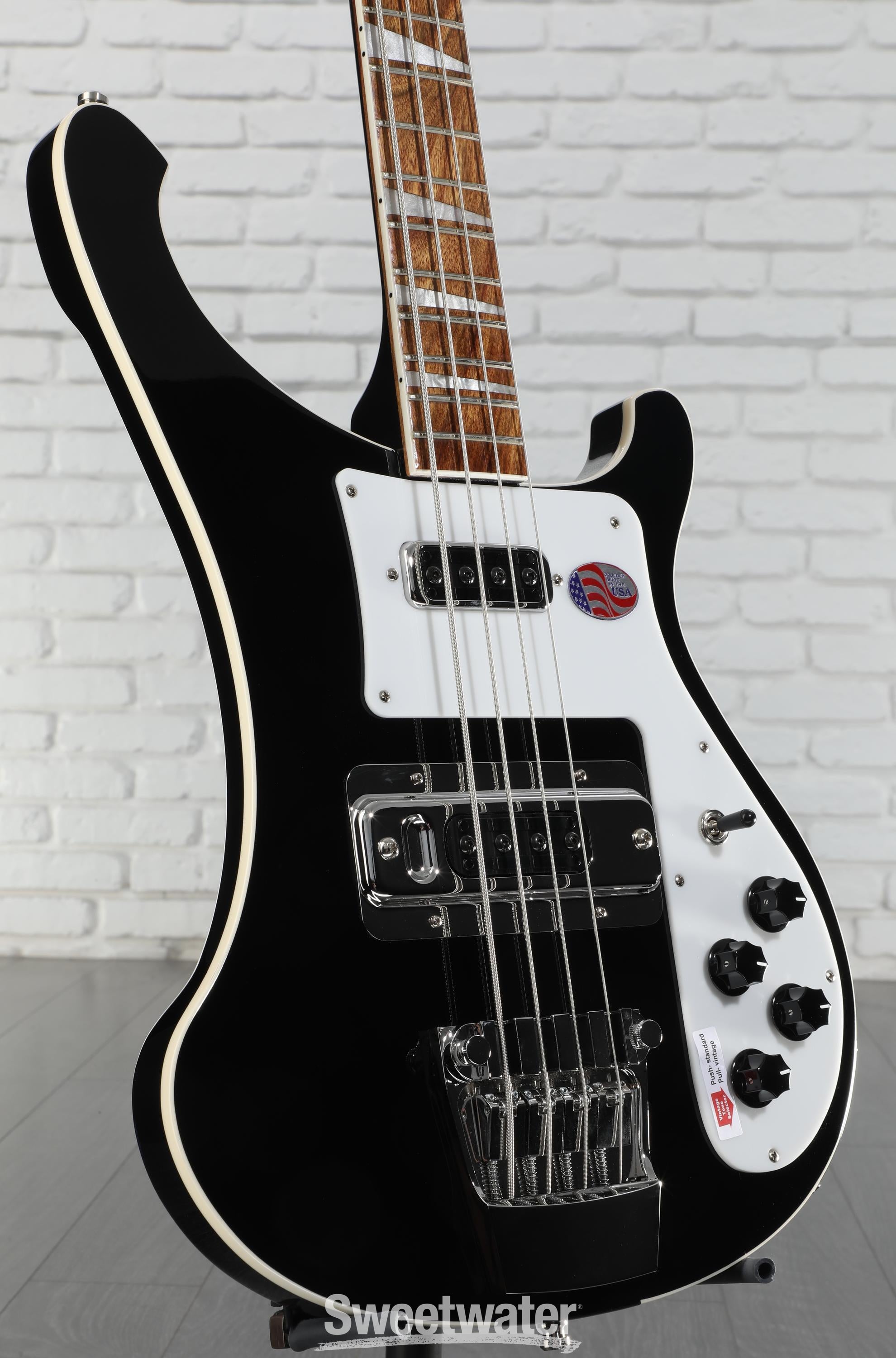 Rickenbacker ベース 4弦 ブラック/ホワイト Rickenbacker 4-string Bass Guitars - Sweetwater