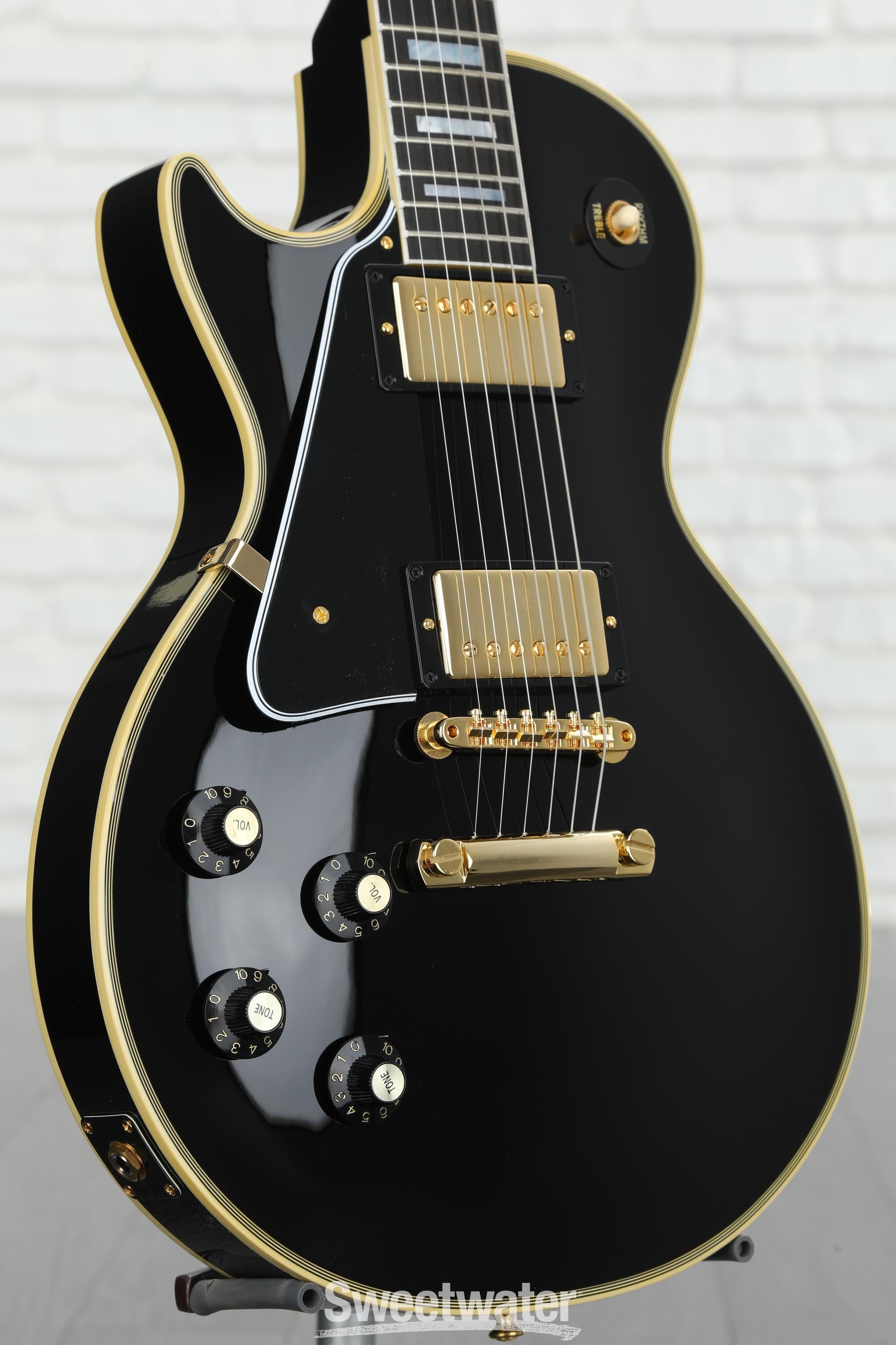 ギター Gibson Custom Shop 1968 Les Paul Lefty Platinum Gibson Custom 1968 Les Paul Custom Reissue Gloss