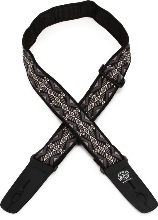  Fender Quickgrip Secure Guitar Strap, 2in, Monogram  Black/Yellow/Brown : Everything Else