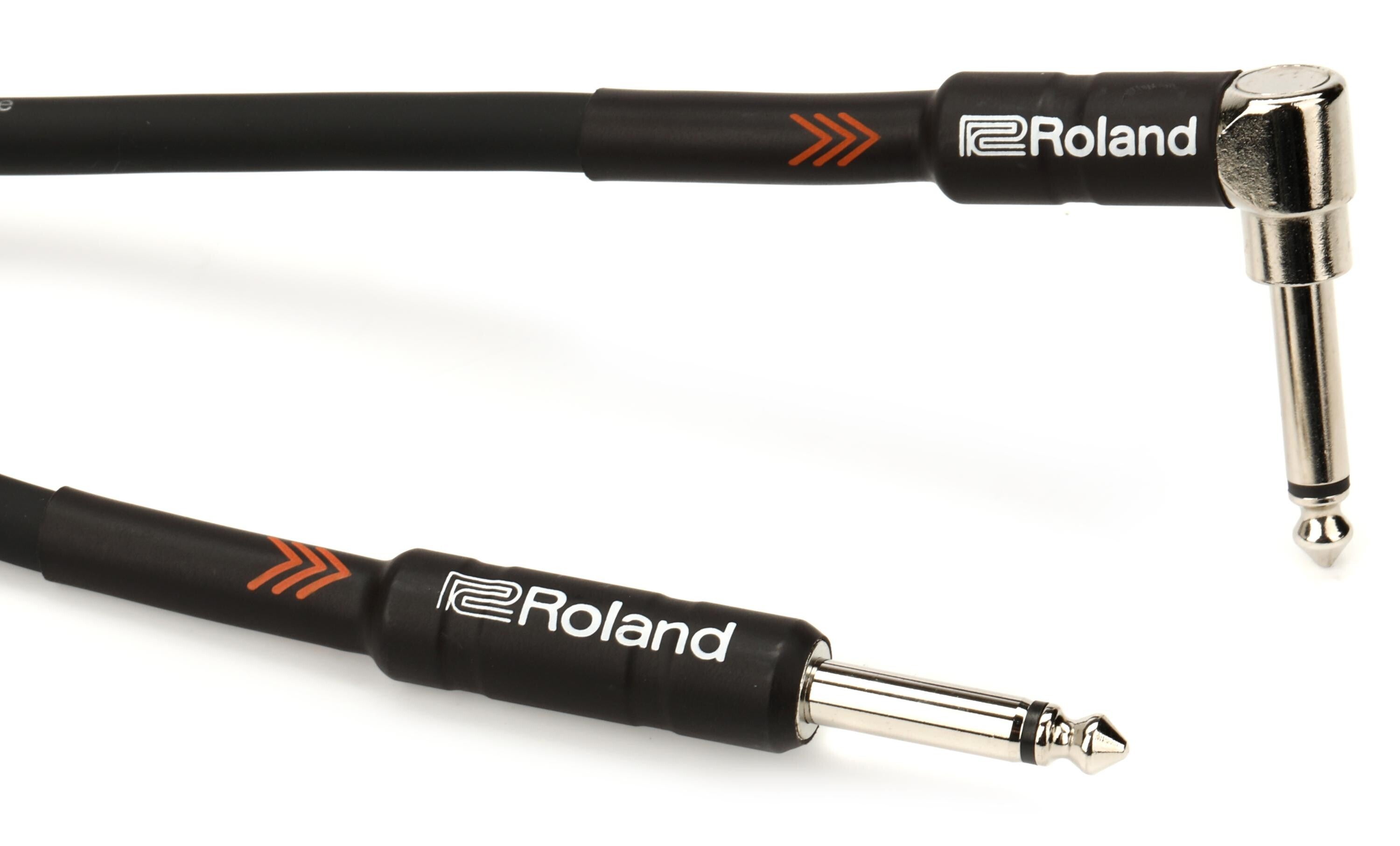 Photo of Roland RIC-B10A Black Series Instrument Cable - 1/4-inch TS Male to Right Angle 1/4-inch TS Male - 10-foot