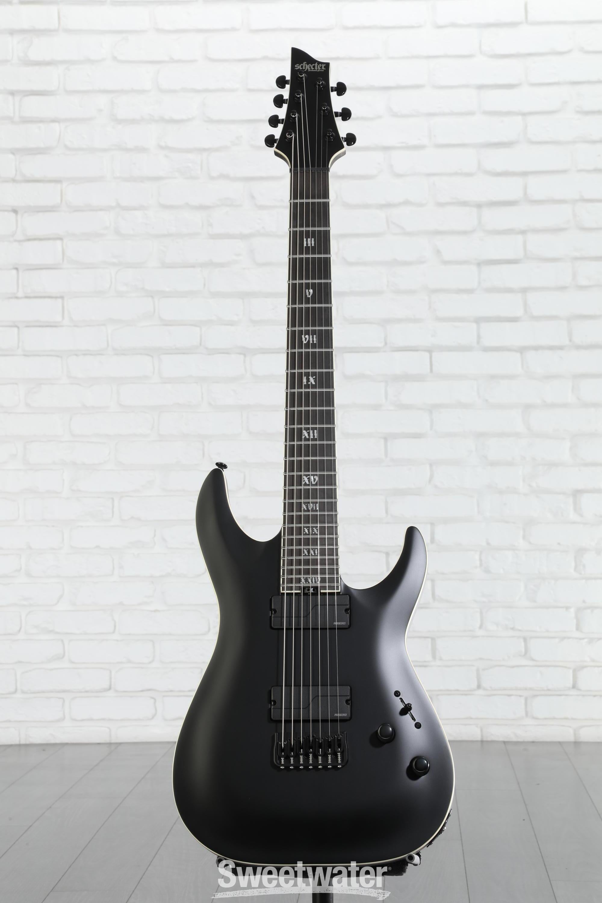Schecter C-7 SLS Evil Twin Electric Guitar - Satin Black | Sweetwater