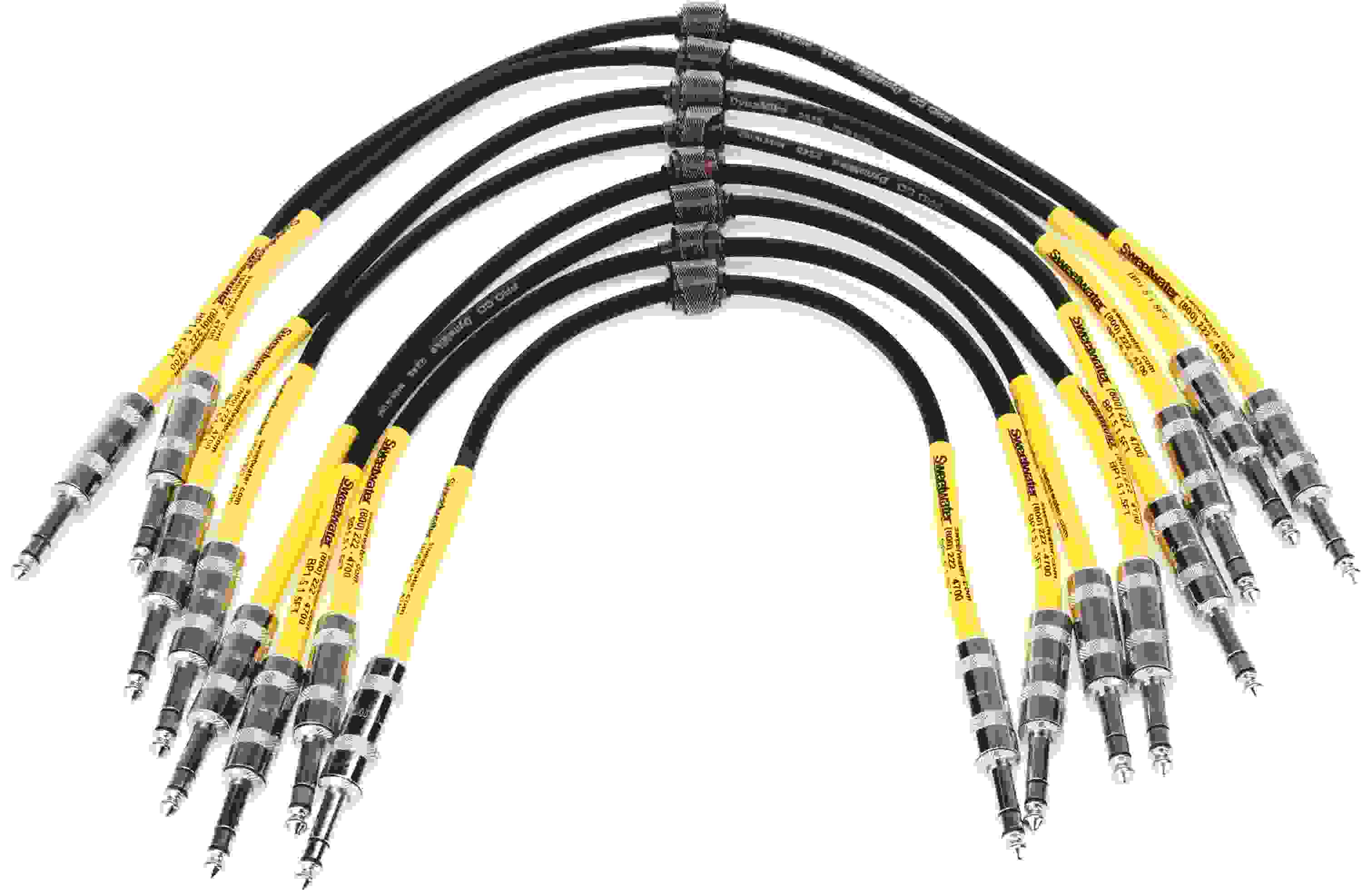 Pro Co BP-1.5 Excellines Balanced Patch Cable - 1/4-inch TRS Male to 1/4-inch TRS Male 8-pack - 1.5 foot