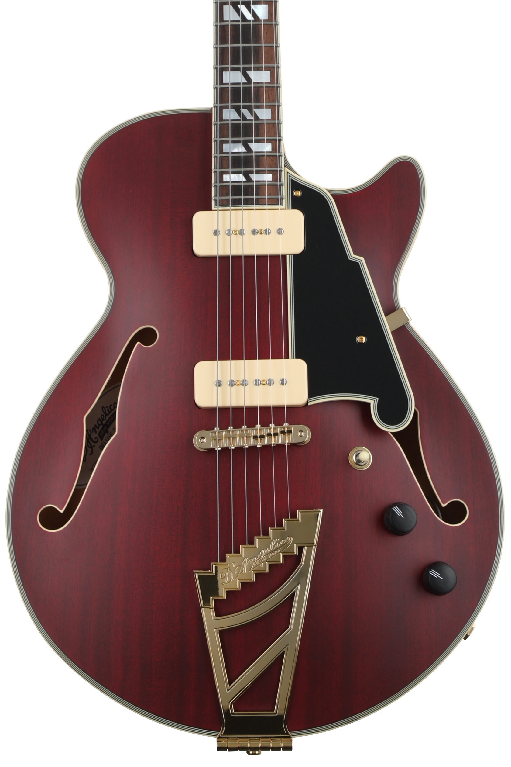 D'Angelico Deluxe SS Semi-hollowbody Electric Guitar - Satin Trans Wine