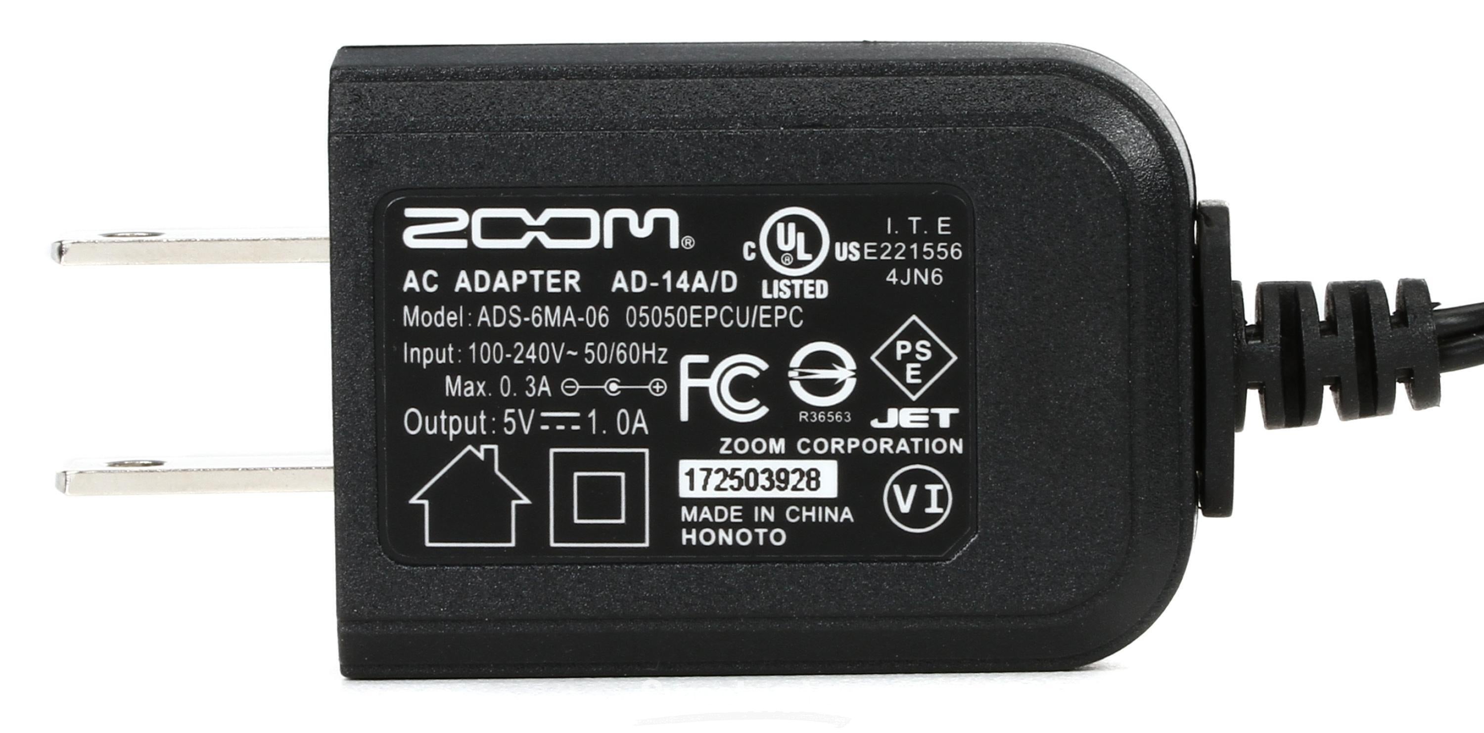 Zoom AD14 AC Power Supply for Zoom H4n Pro / Q3 / Q3HD / R16 / R24