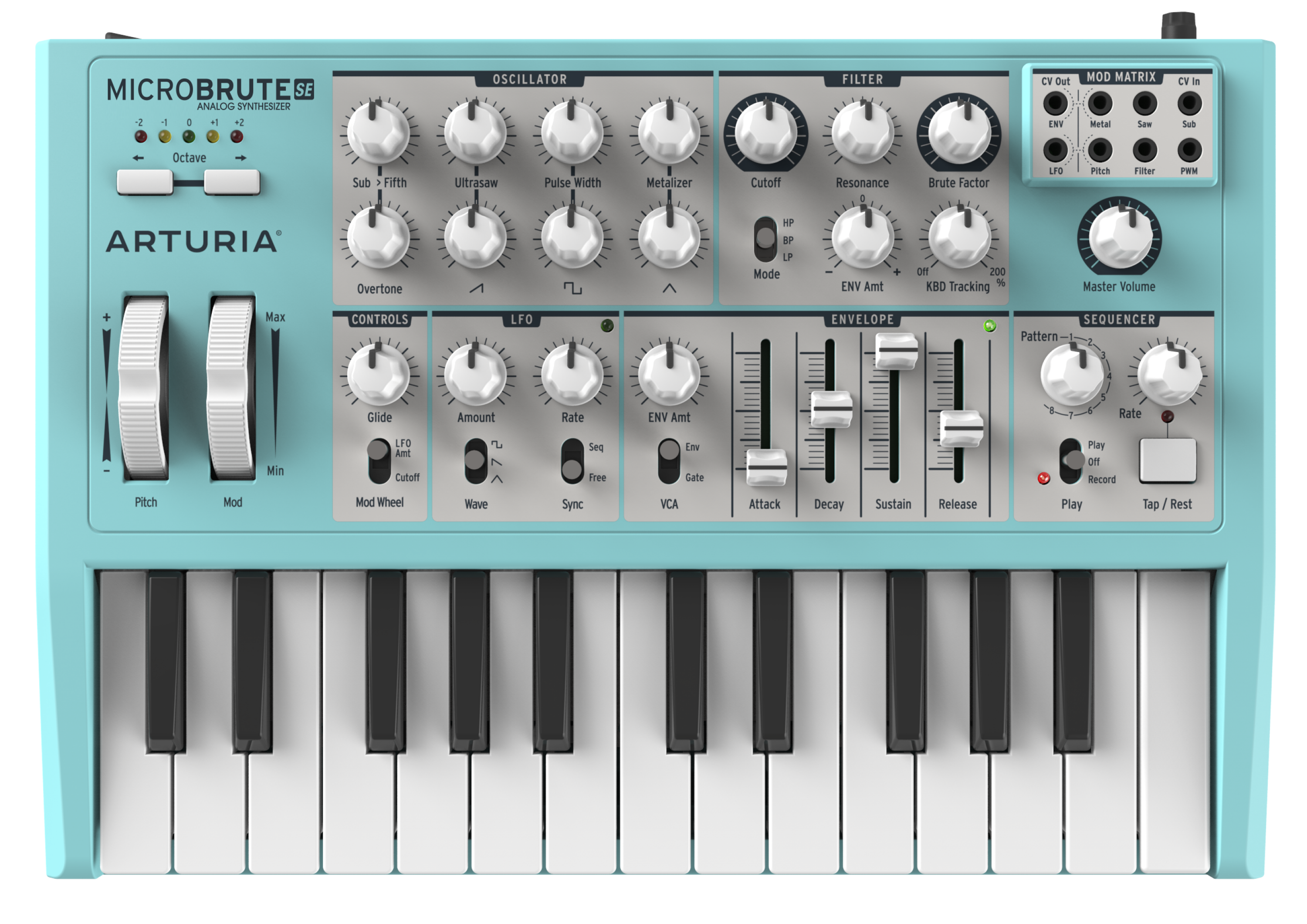 【美品】 Arturia MICROBRUTE マイクロブルート Arturia MicroBrute SE Analog Synthesizer - Blue Limited Edition