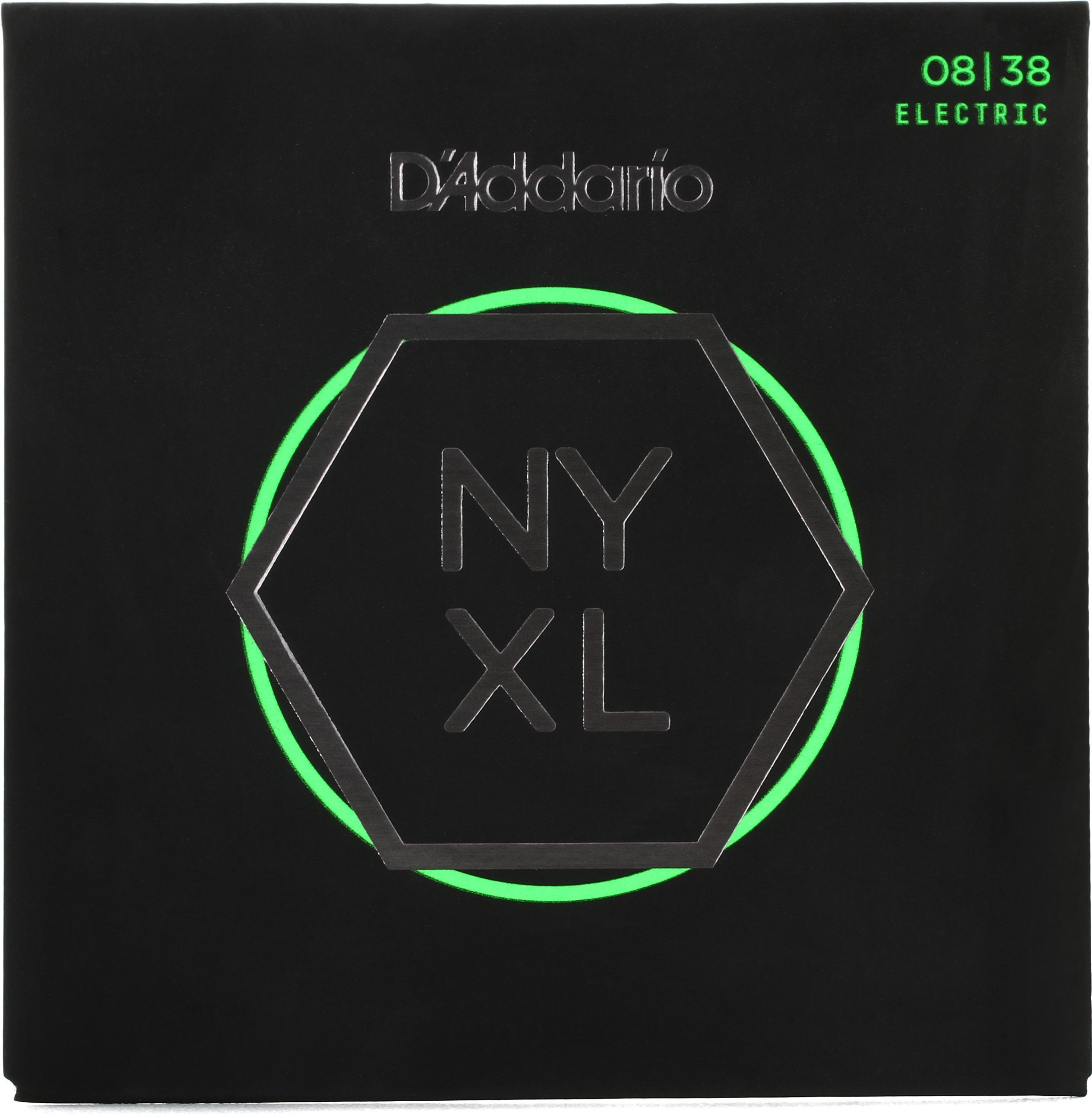 D'Addario NYXL0838 NYXL Nickel Wound Electric Guitar Strings - .008-.038  Extra Super Light