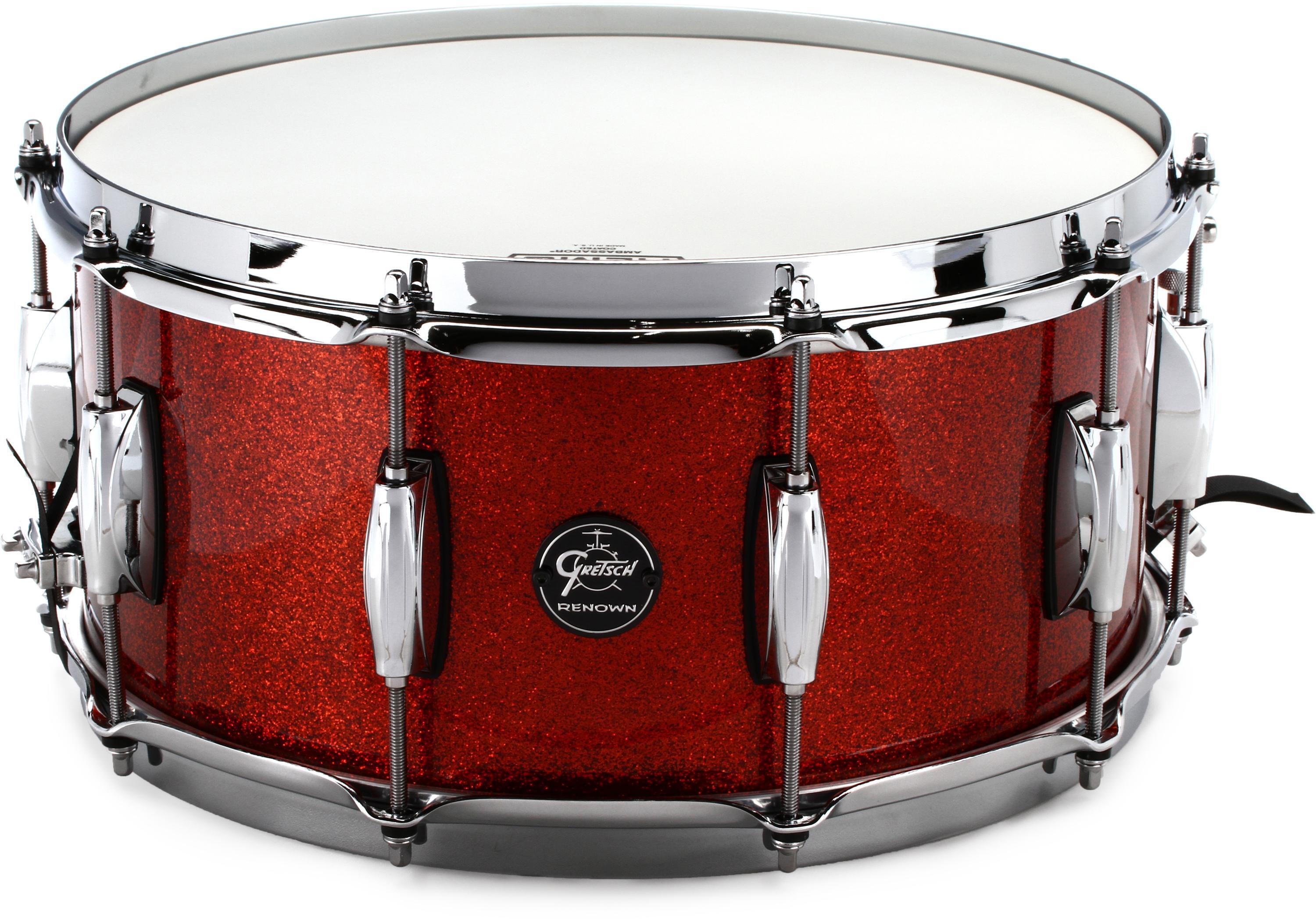 Gretsch Drums Renown Snare Drum - 6.5 x 14 inch - Burnt Orange Sparkle -  Sweetwater Exclusive