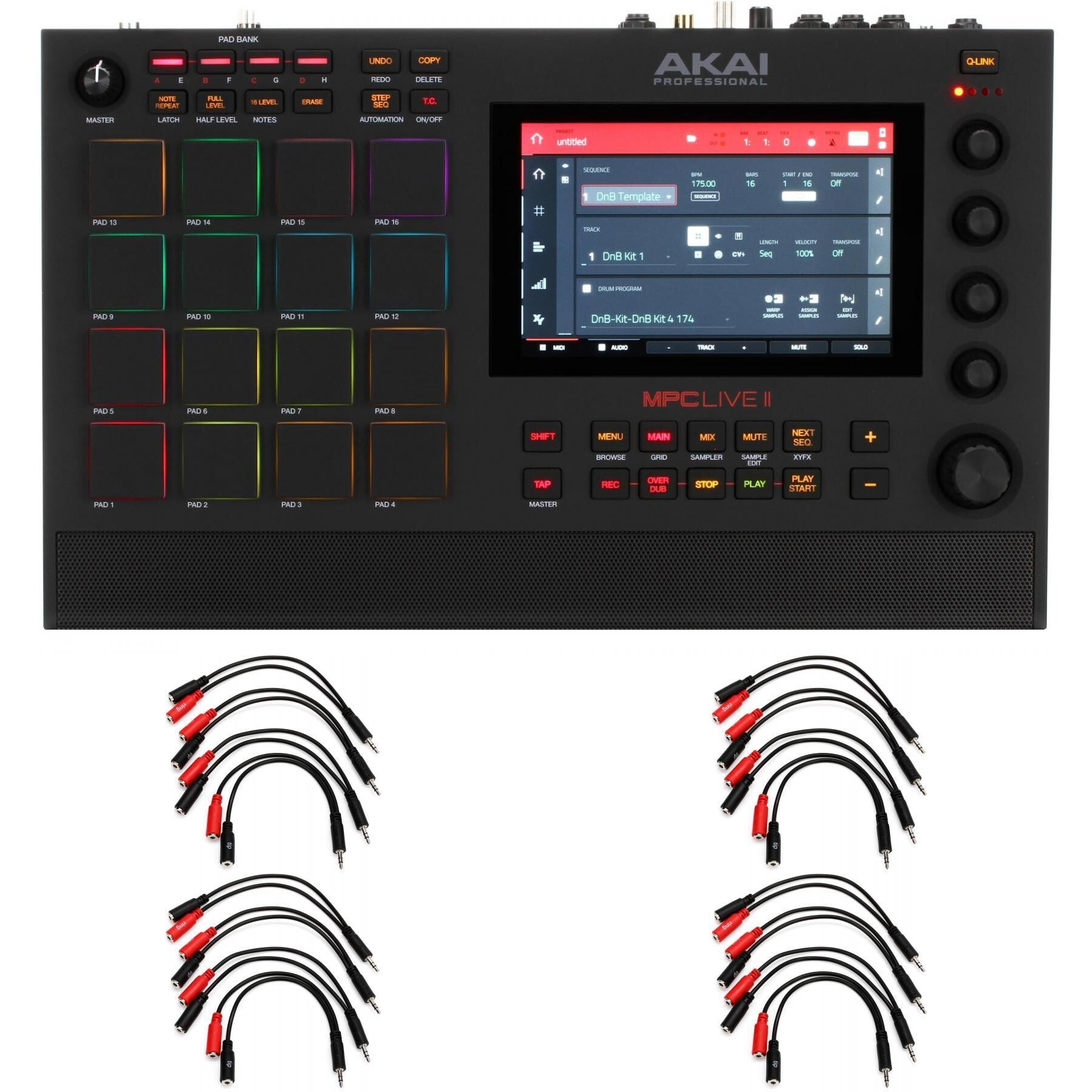 Akai Professional MPC Live II Standalone Sampler and Sequencer with 16  Stereo Breakout Cables