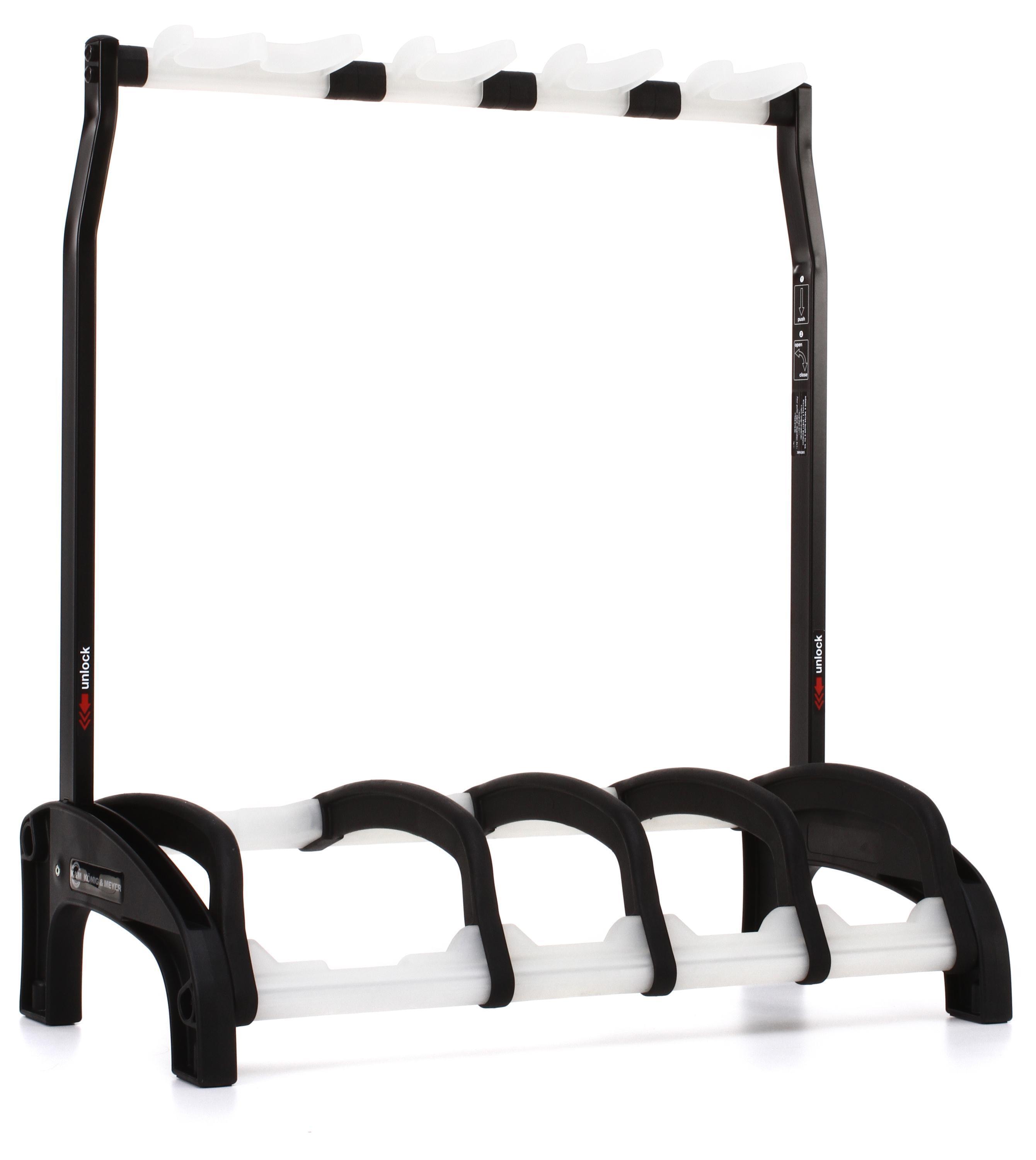 K&M 17534 Guardian 3+1 Multi Guitar Stand - Black with Translucent 