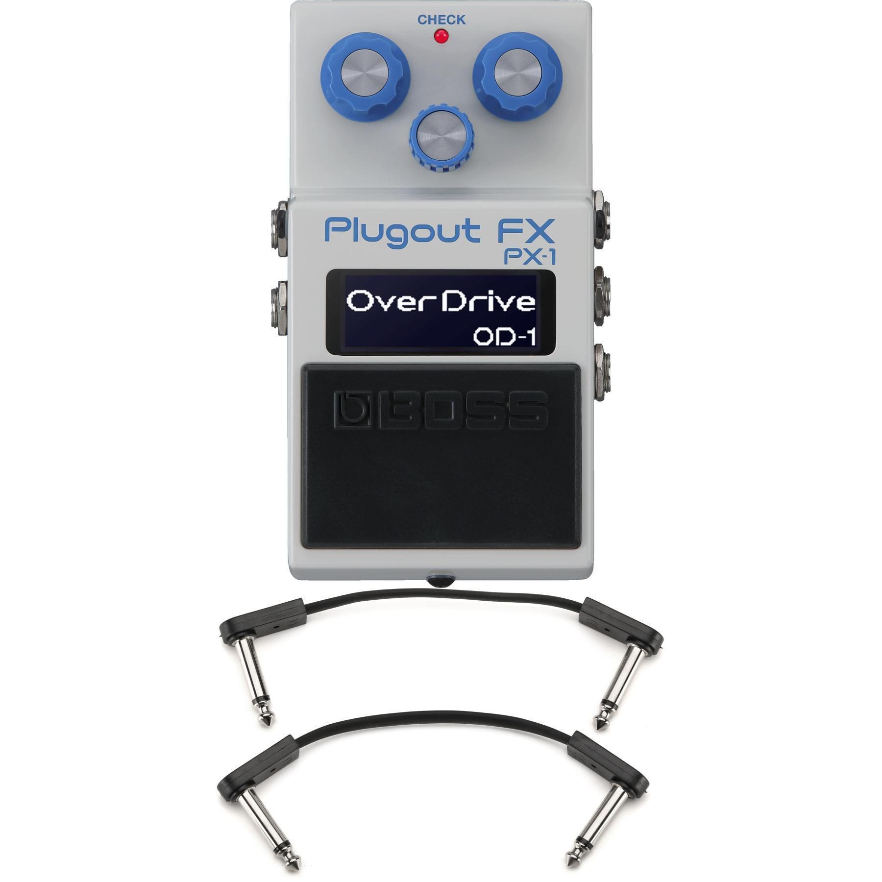 Boss PX-1 Plugout FX Pedal with EBS Flat Patch Cables