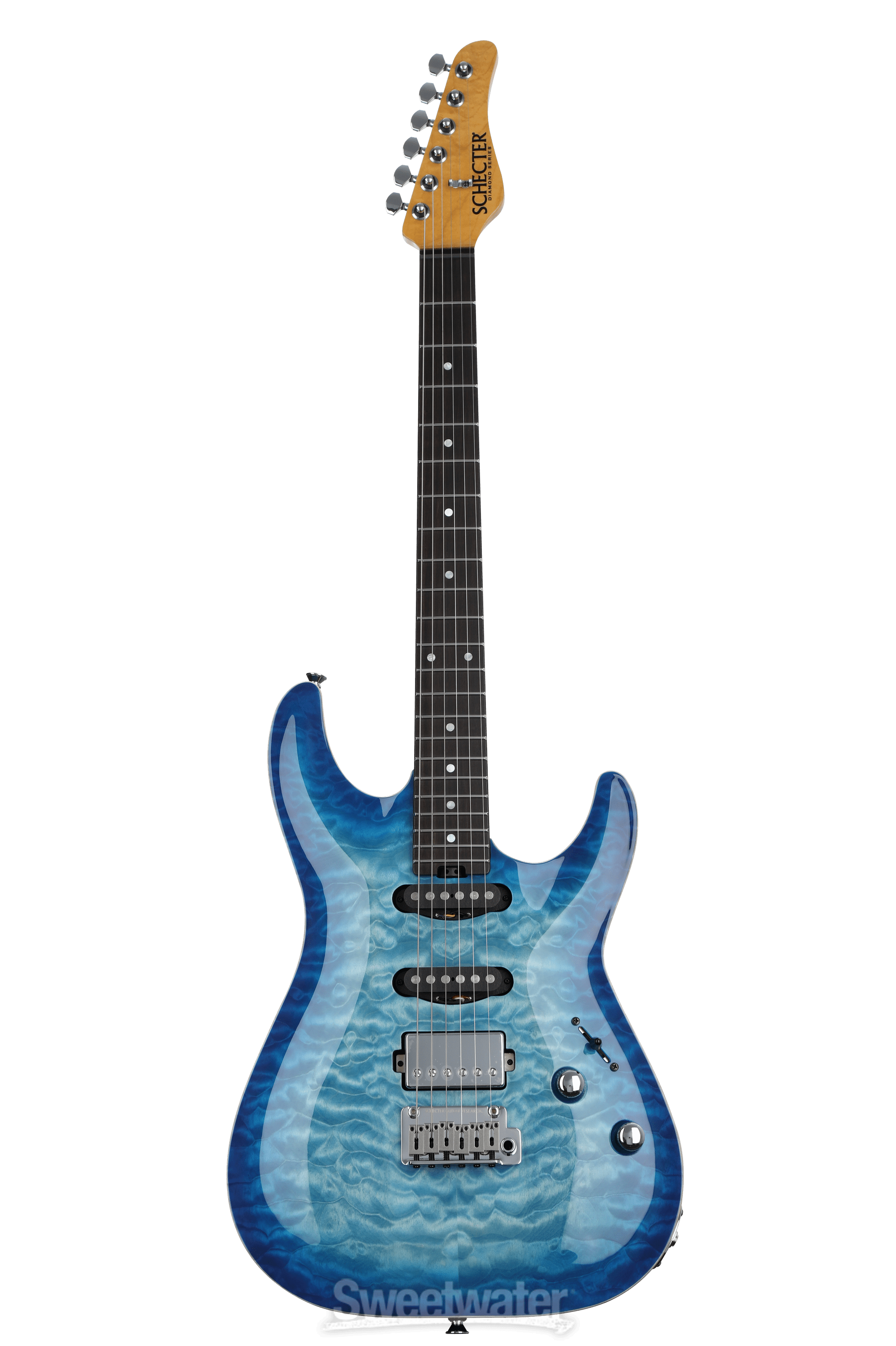 Schecter California Classic Solidbody Electric Guitar - Trans Sky Burst |  Sweetwater