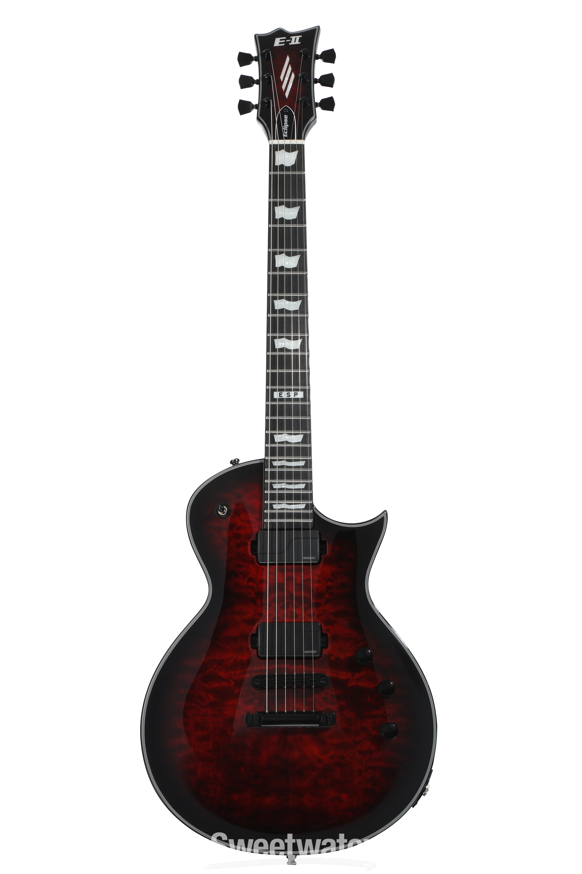 ESP E-II Eclipse QM Electric Guitar - See-thru Black Cherry