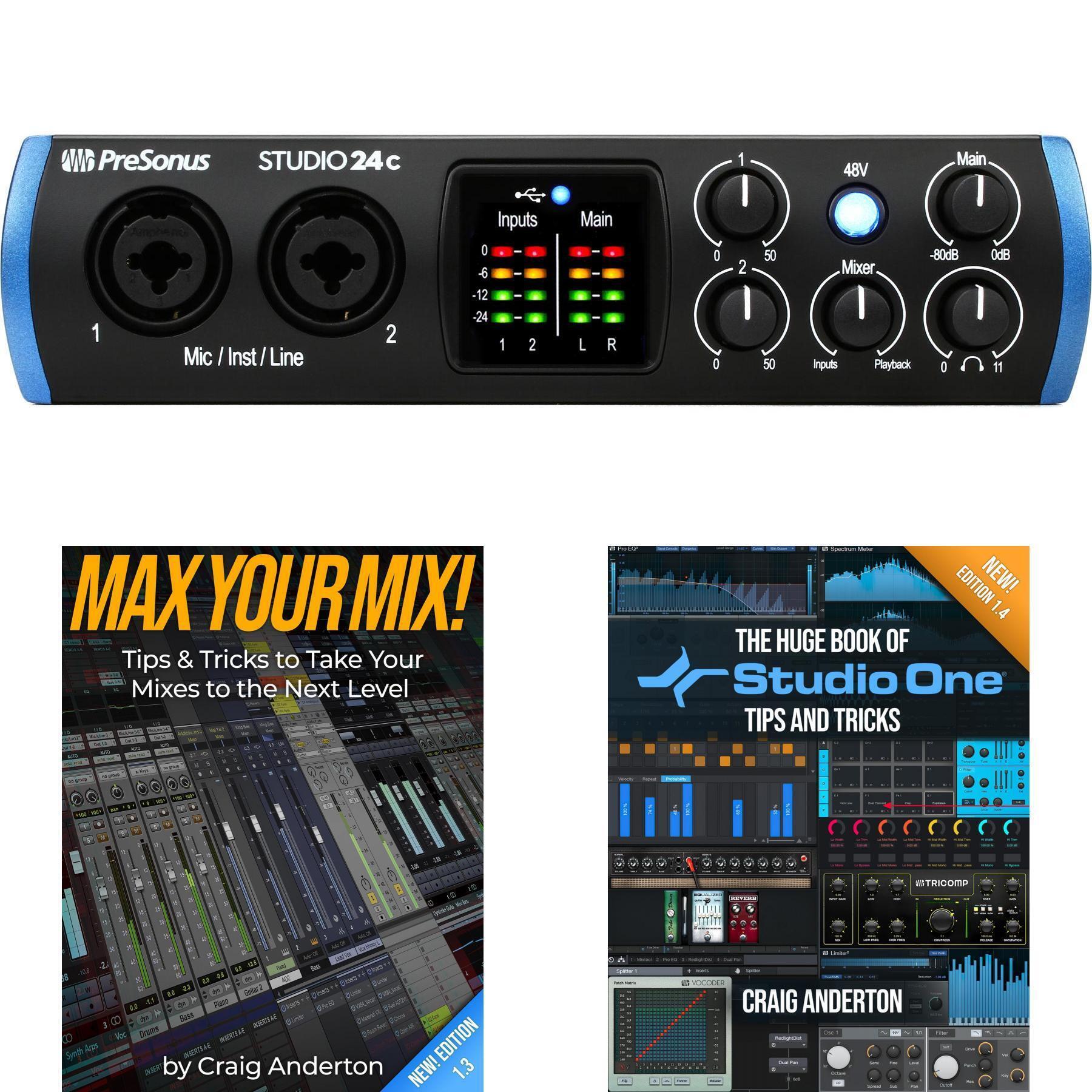 PreSonus Studio 24c USB-C Audio Interface E-Book Bundle | Sweetwater