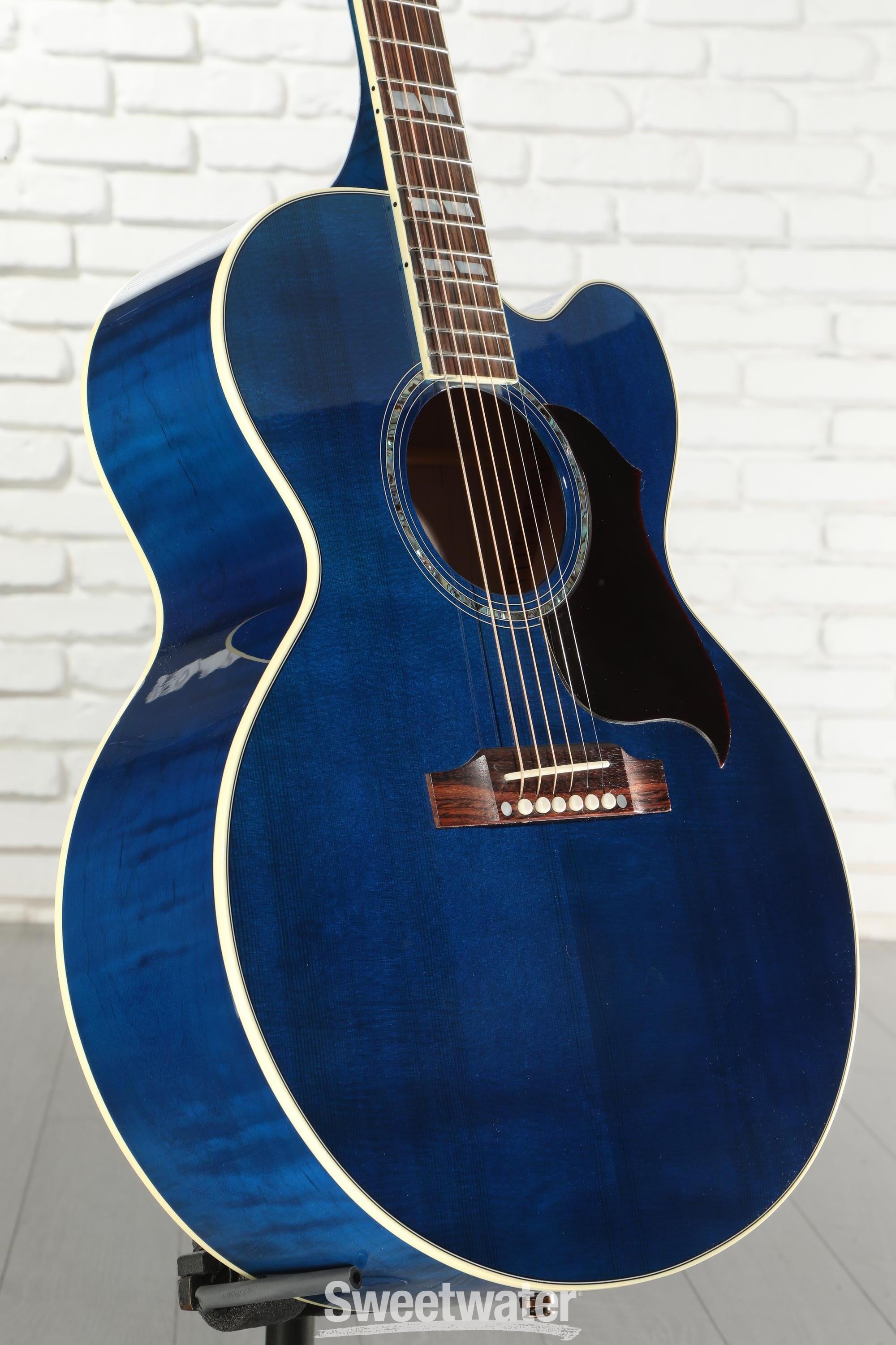 Photo of Gibson Acoustic J-185 EC Acoustic-electric Guitar - Viper Blue, Sweetwater Exclusive