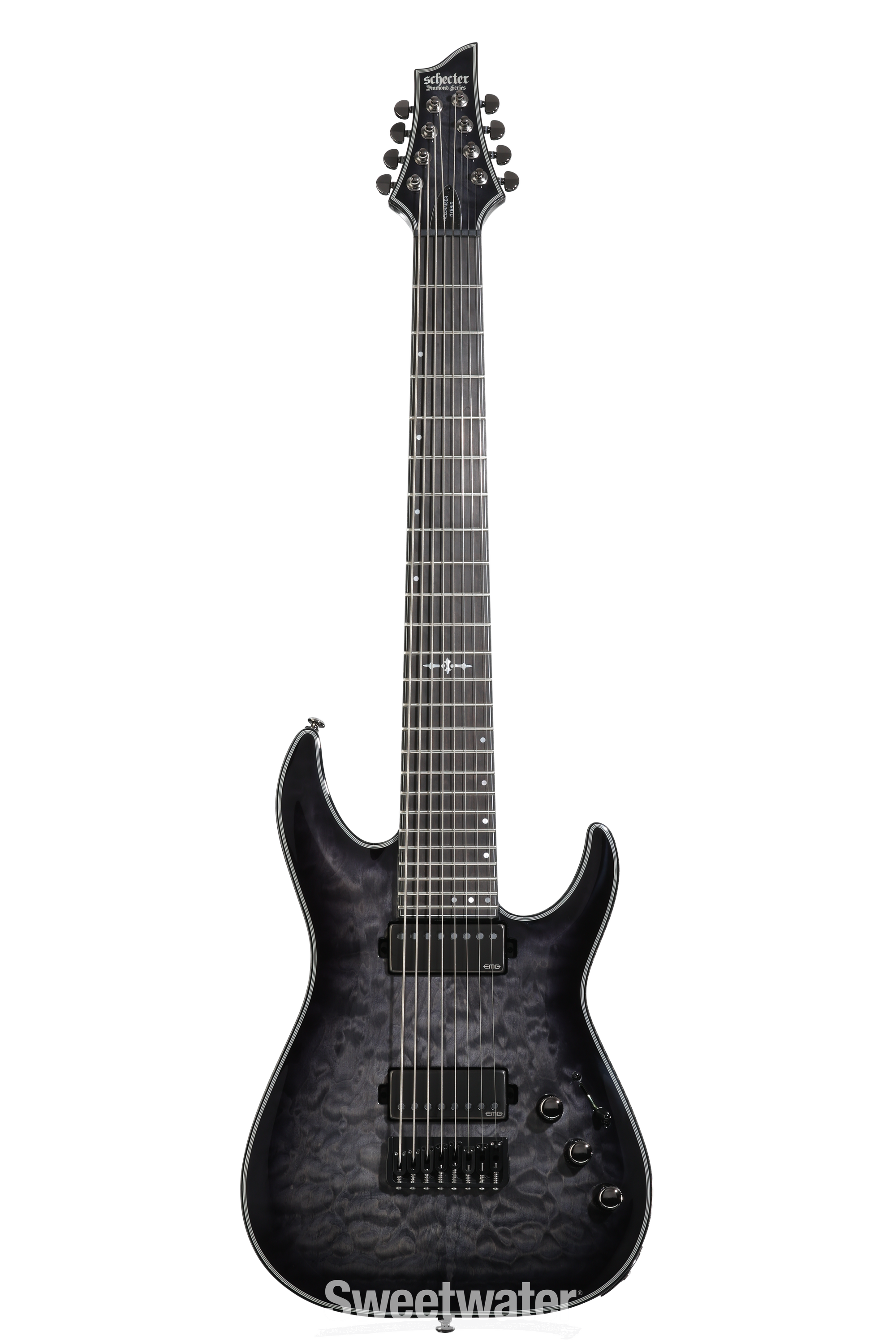 Schecter Hellraiser Hybrid C-8 Electric Guitar - Trans Black Burst