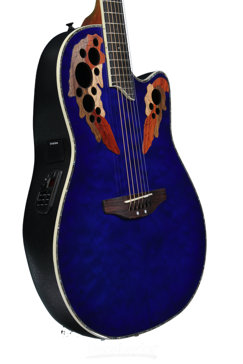 専用❗️程度上々❗️Ovation Celebrity Deluxeオベーション‼️ Ovation Celebrity Deluxe Quilt - Blue Burst Quilted Maple