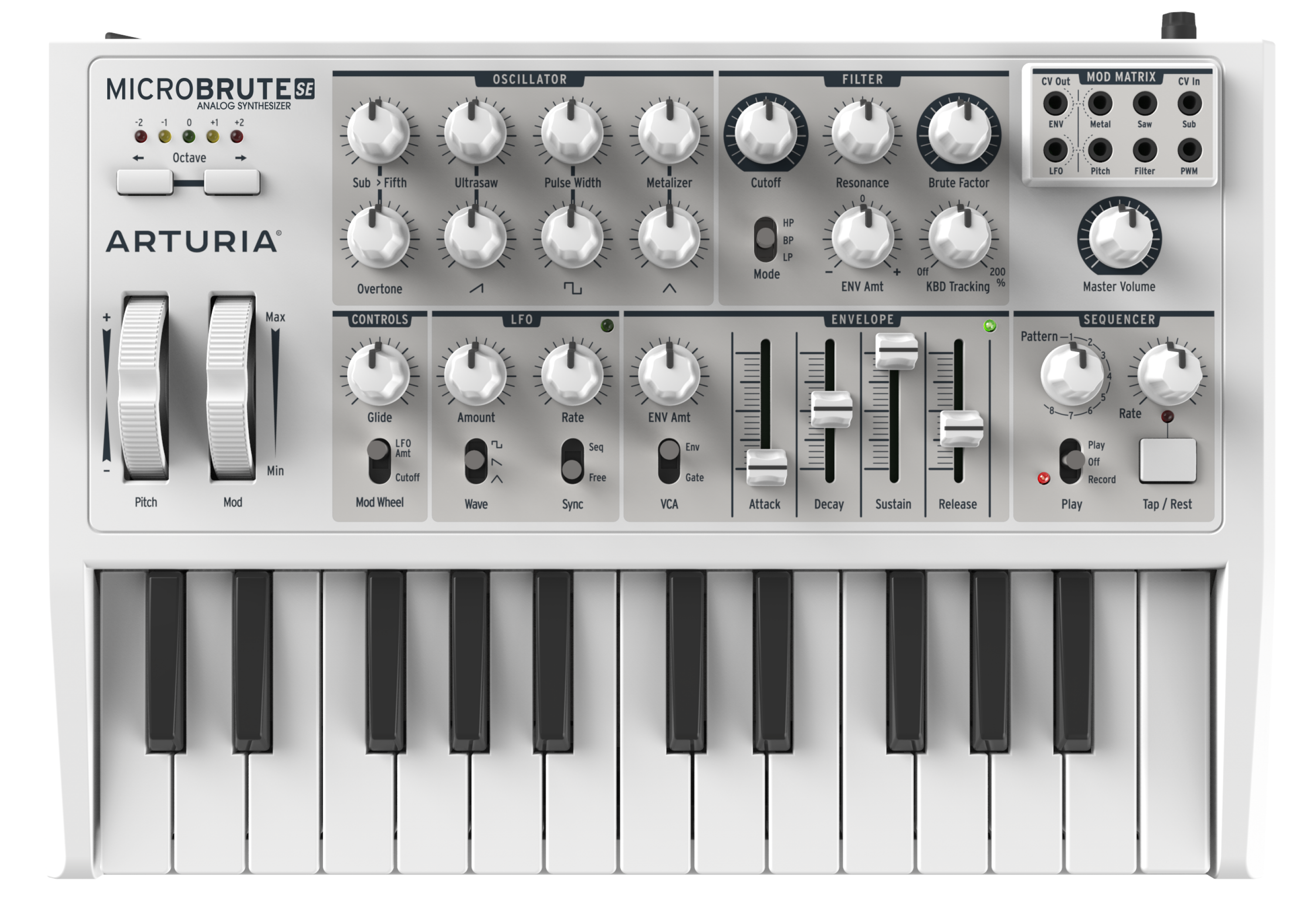 Arturia MicroBrute SE Analog Synthesizer - White Limited Edition