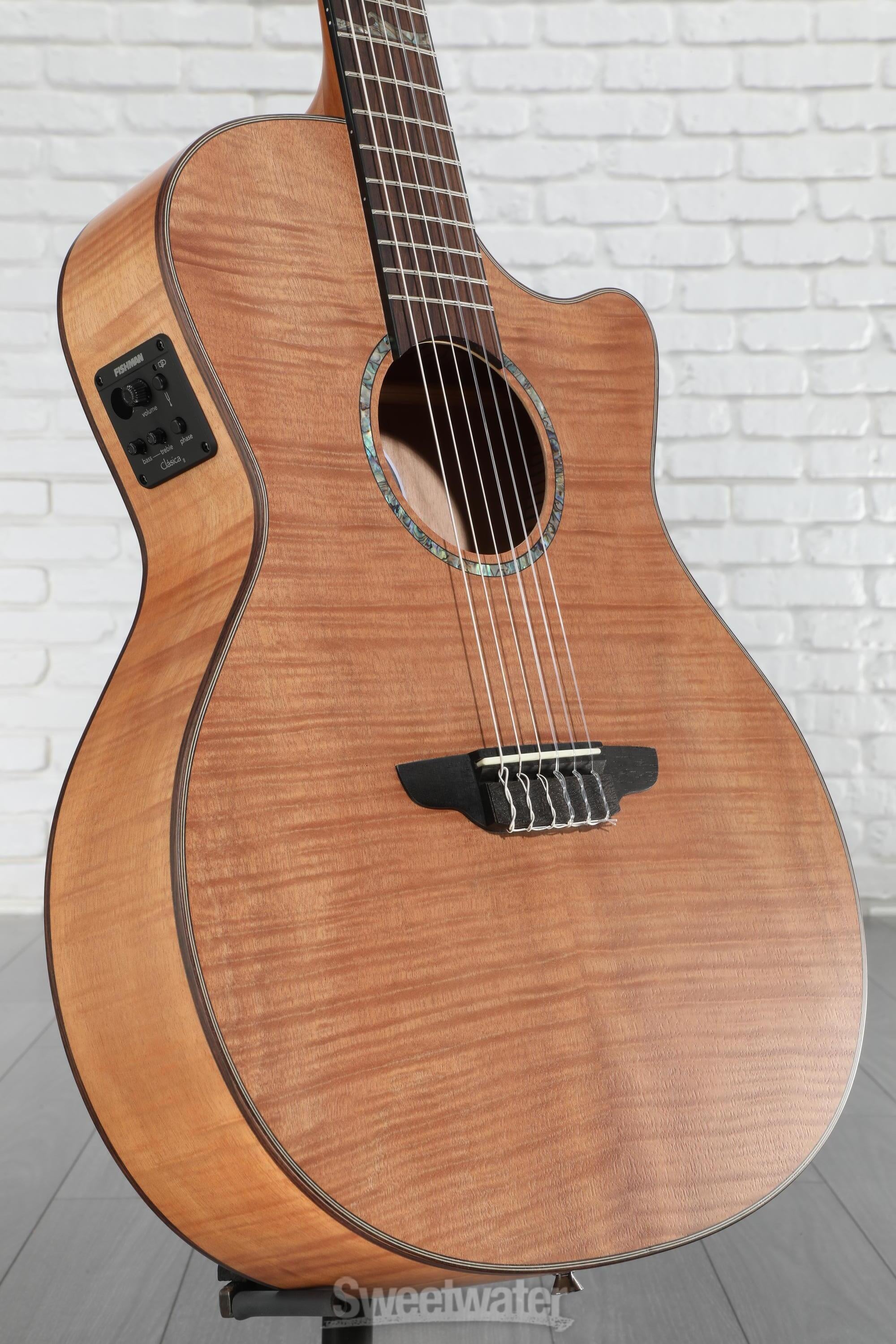 Photo of Luna High Tide Exotic Mahogany Nylon-string Acoustic-electric Guitar - Satin Natural