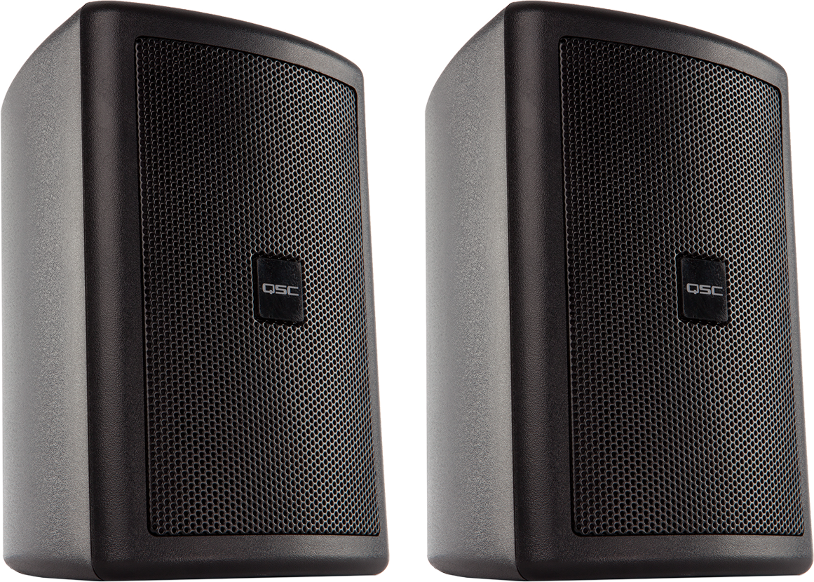 QSC AC-S4T 4.5インチ2ウェイサーフェススピーカー 2個セット QSC AC-S4T 4.5 inch 2-way Surface-mount Speaker - Black