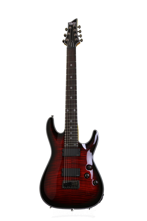 Schecter Damien Elite-7, Crimson Red Burst | Sweetwater Schecter Damien Elite-7, Crimson Red Burst | Sweetwater