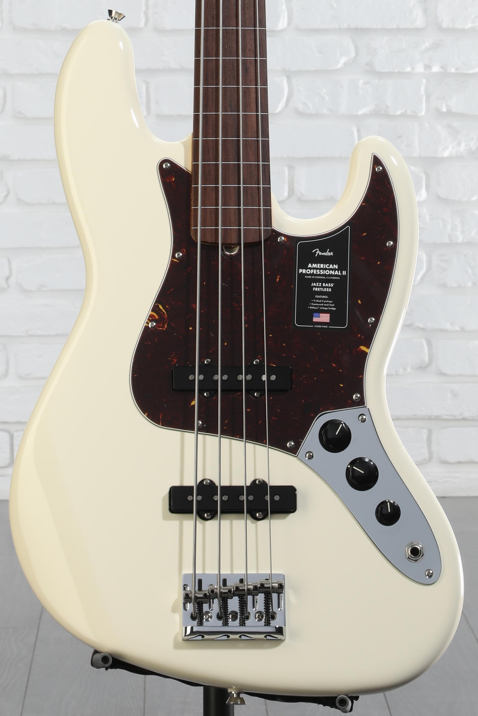 ベース Fender AmericanProfessional2 jazzbass Fender American Professional II Jazz Bass Fretless - Olympic