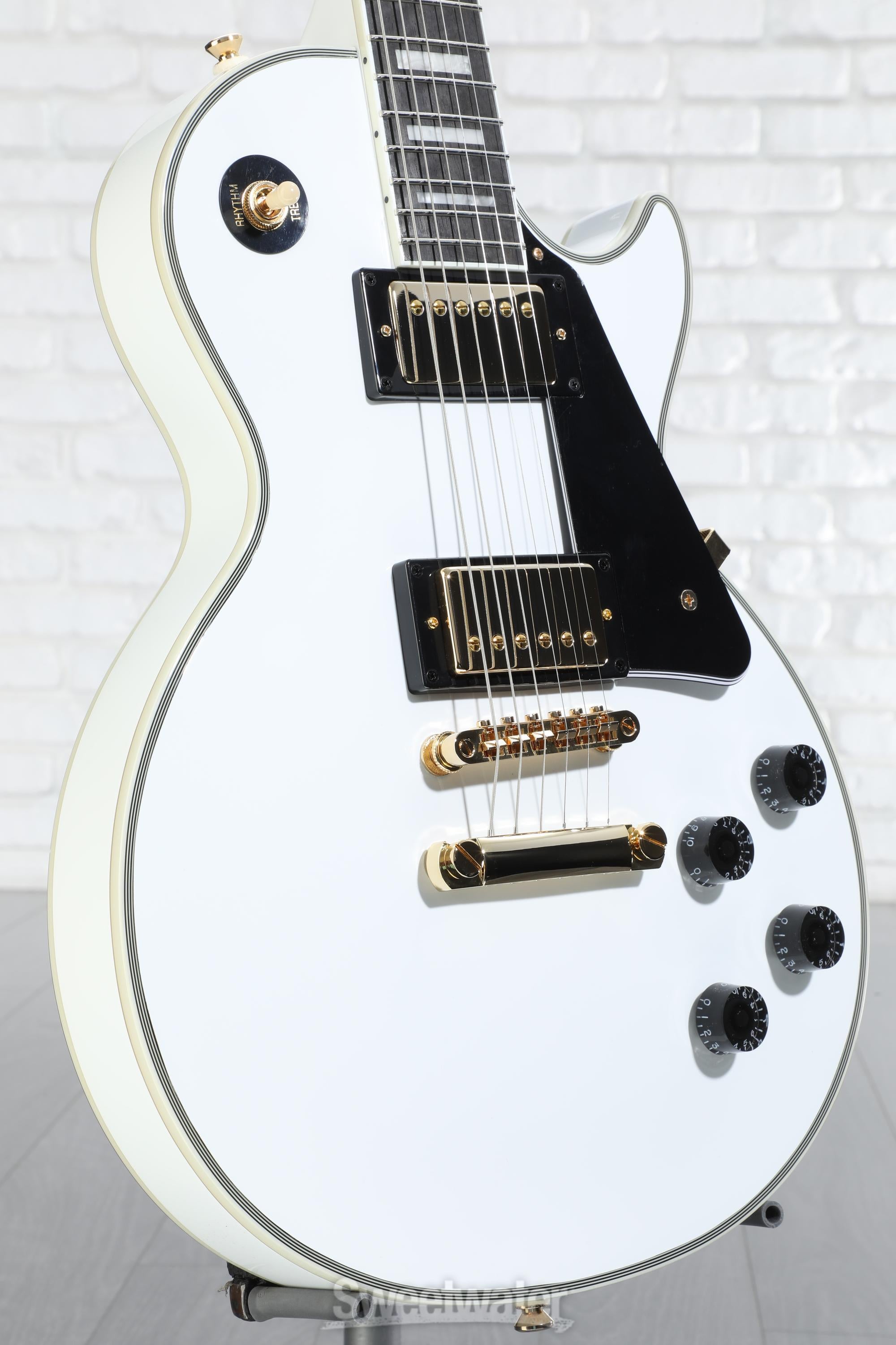 ギター Les Paul Custom Alpine White Epiphone Les Paul Custom Electric Guitar - Alpine White