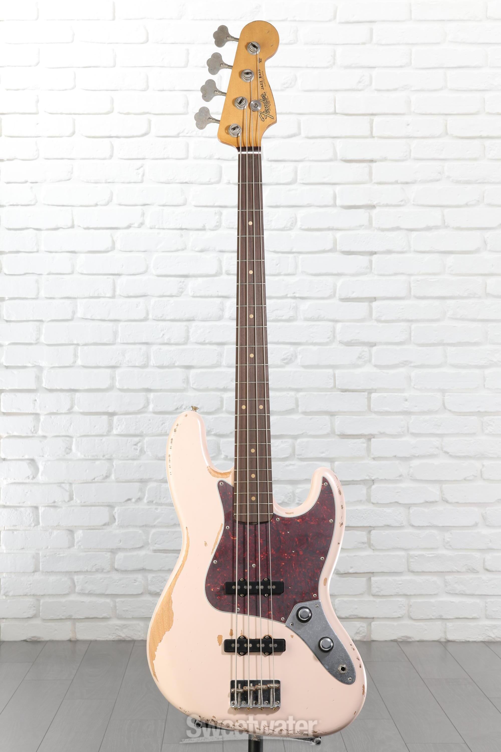 Fender Flea Jazz Bass - Shell Pink, Road Worn | Sweetwater