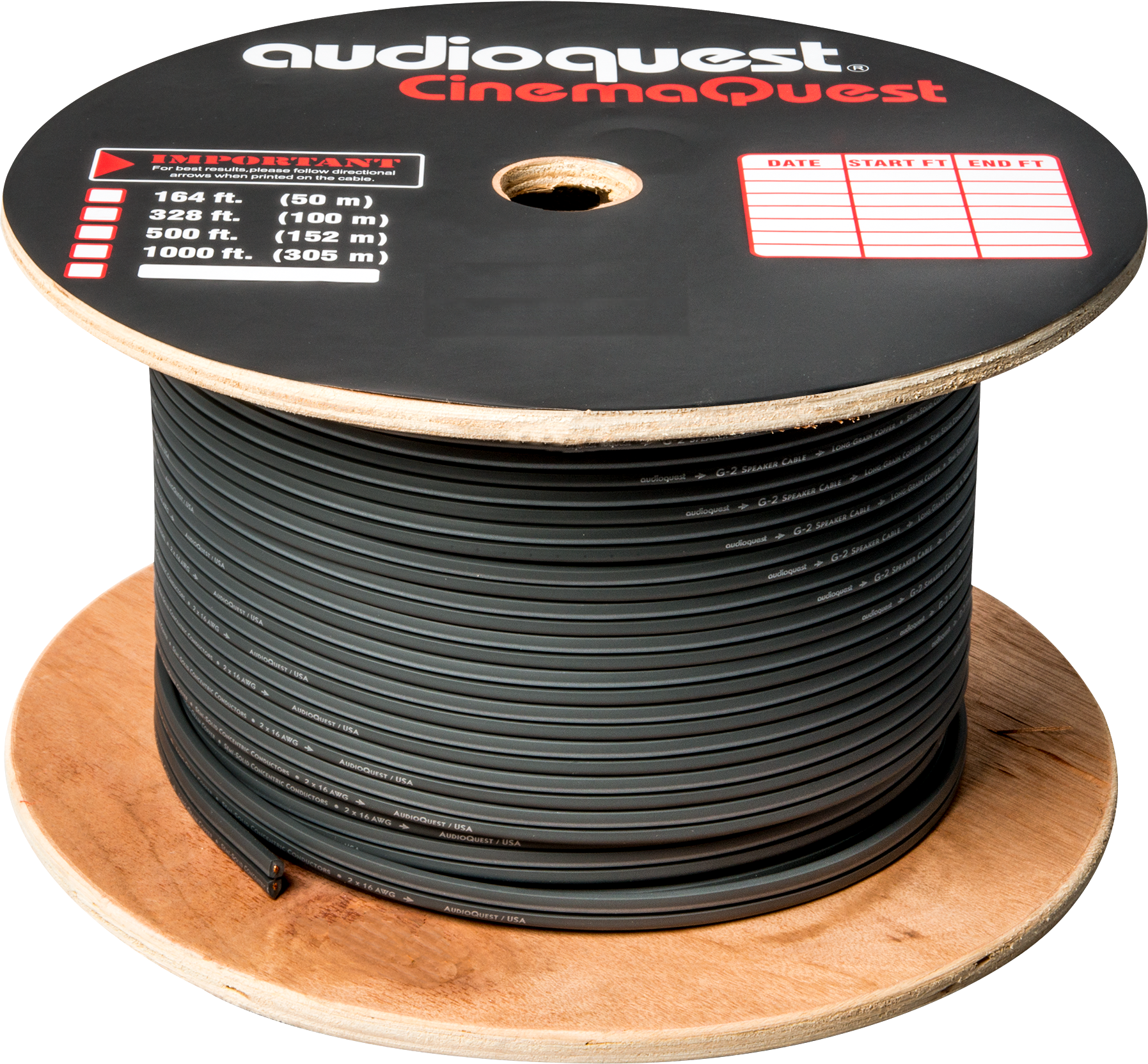 Photo of AudioQuest G2 16 AWG Bulk Spool Flat Speaker Cable - 328 foot, Gray