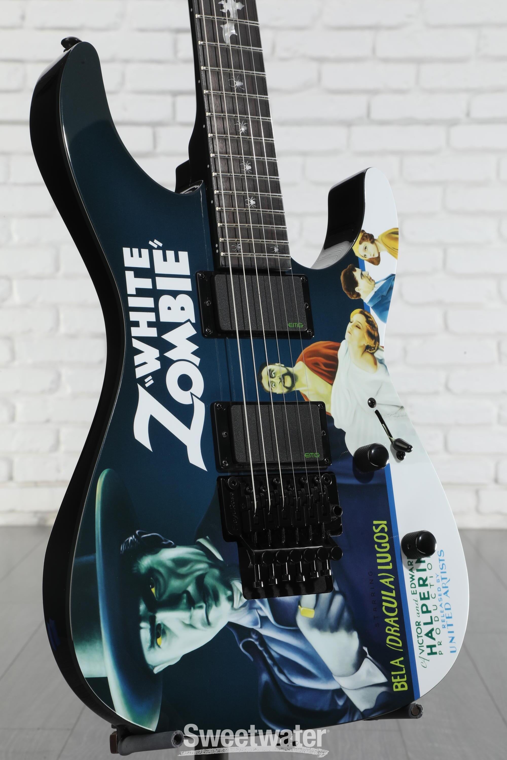 ESP LTD Kirk Hammett Signature KH-WZ White Zombie Electric Guitar - Black with Graphic